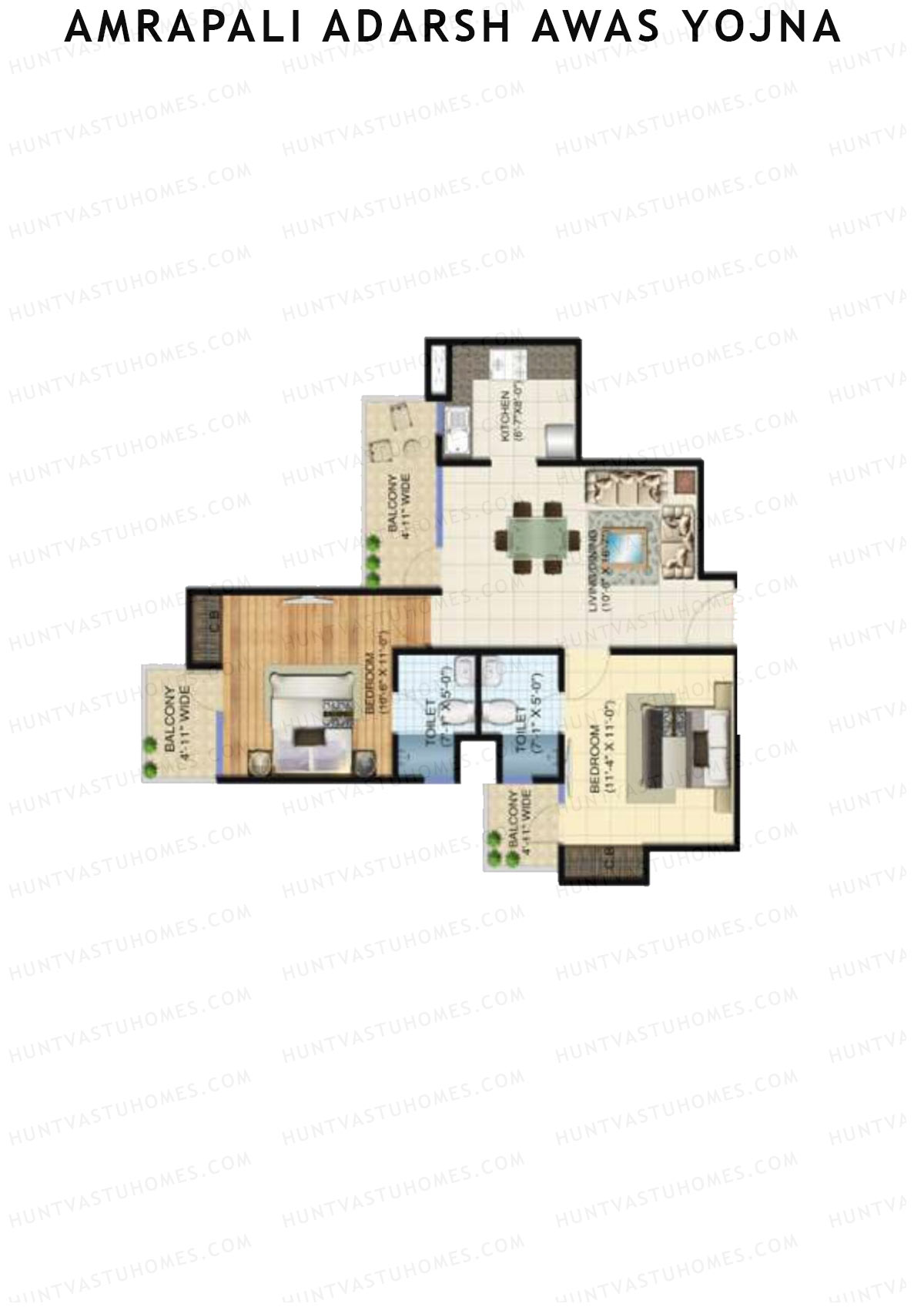Amrapali Adarsh Awas Yojna Block 5 Unit 1 Floor Plan