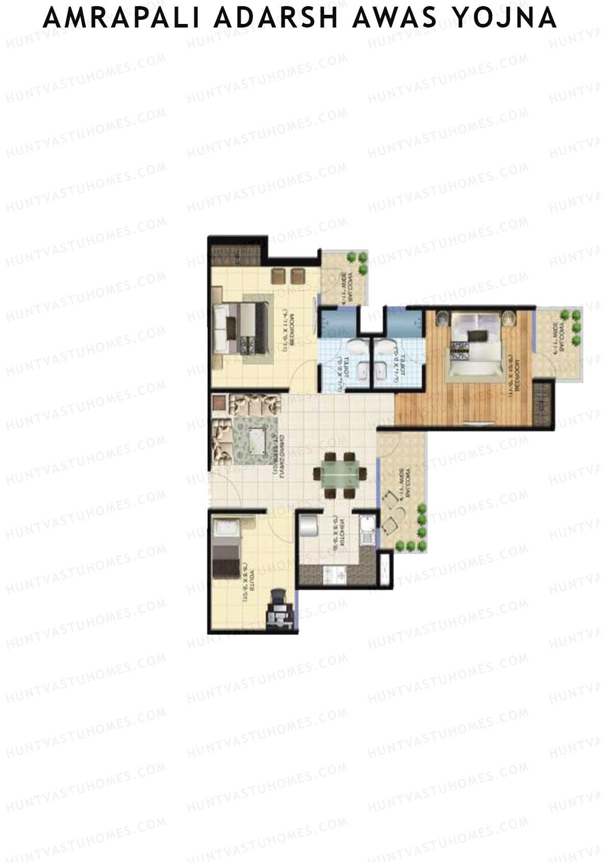 Amrapali Adarsh Awas Yojna Block 5 Unit 6 Floor Plan