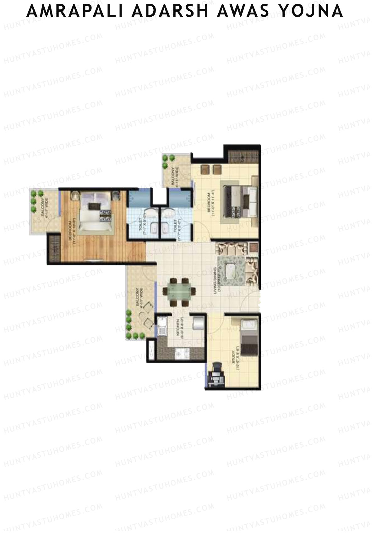 Amrapali Adarsh Awas Yojna Block 6 Unit 1 Floor Plan