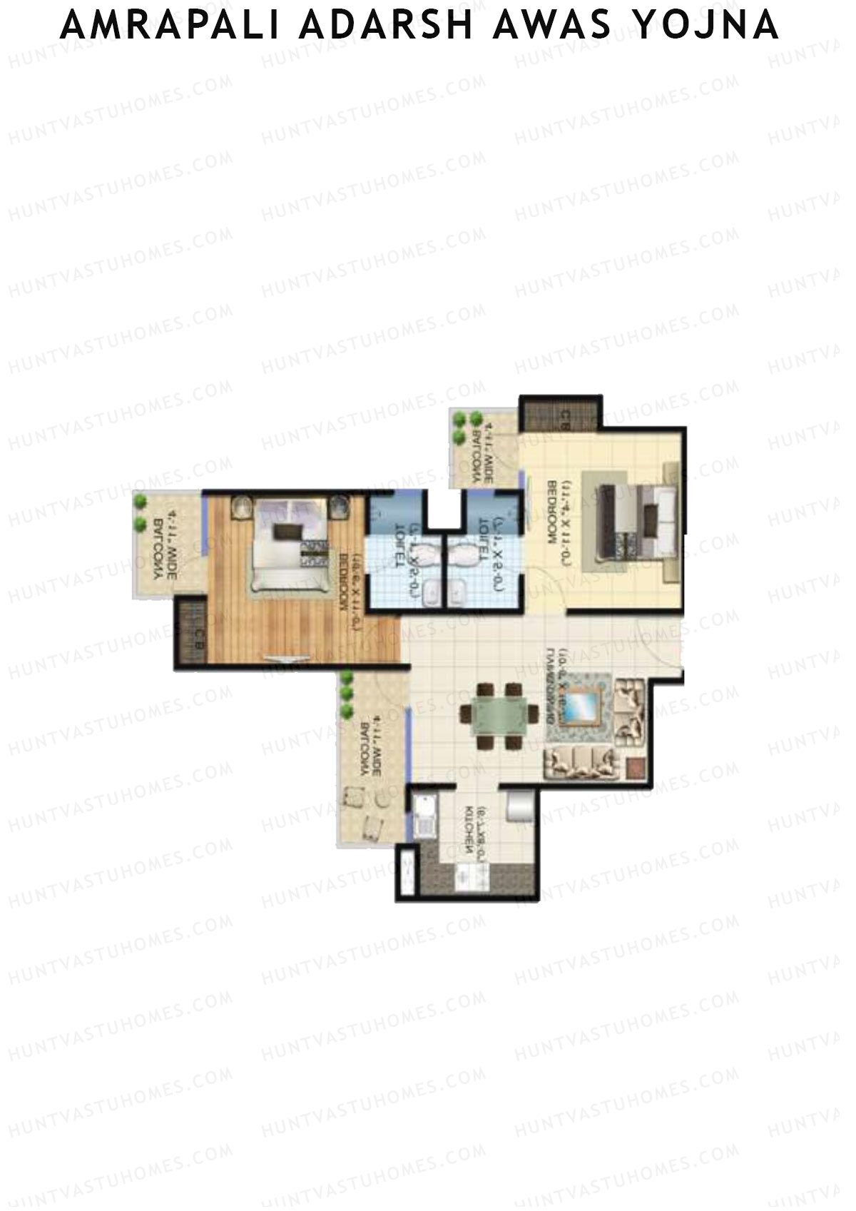 Amrapali Adarsh Awas Yojna Block 6 Unit 3 Floor Plan
