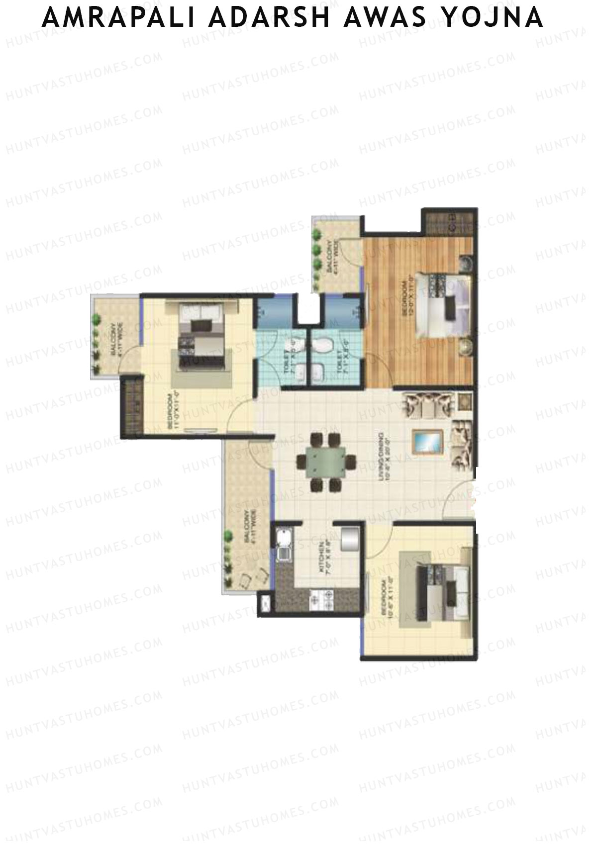Amrapali Adarsh Awas Yojna Block A1 Unit 7 Floor Plan