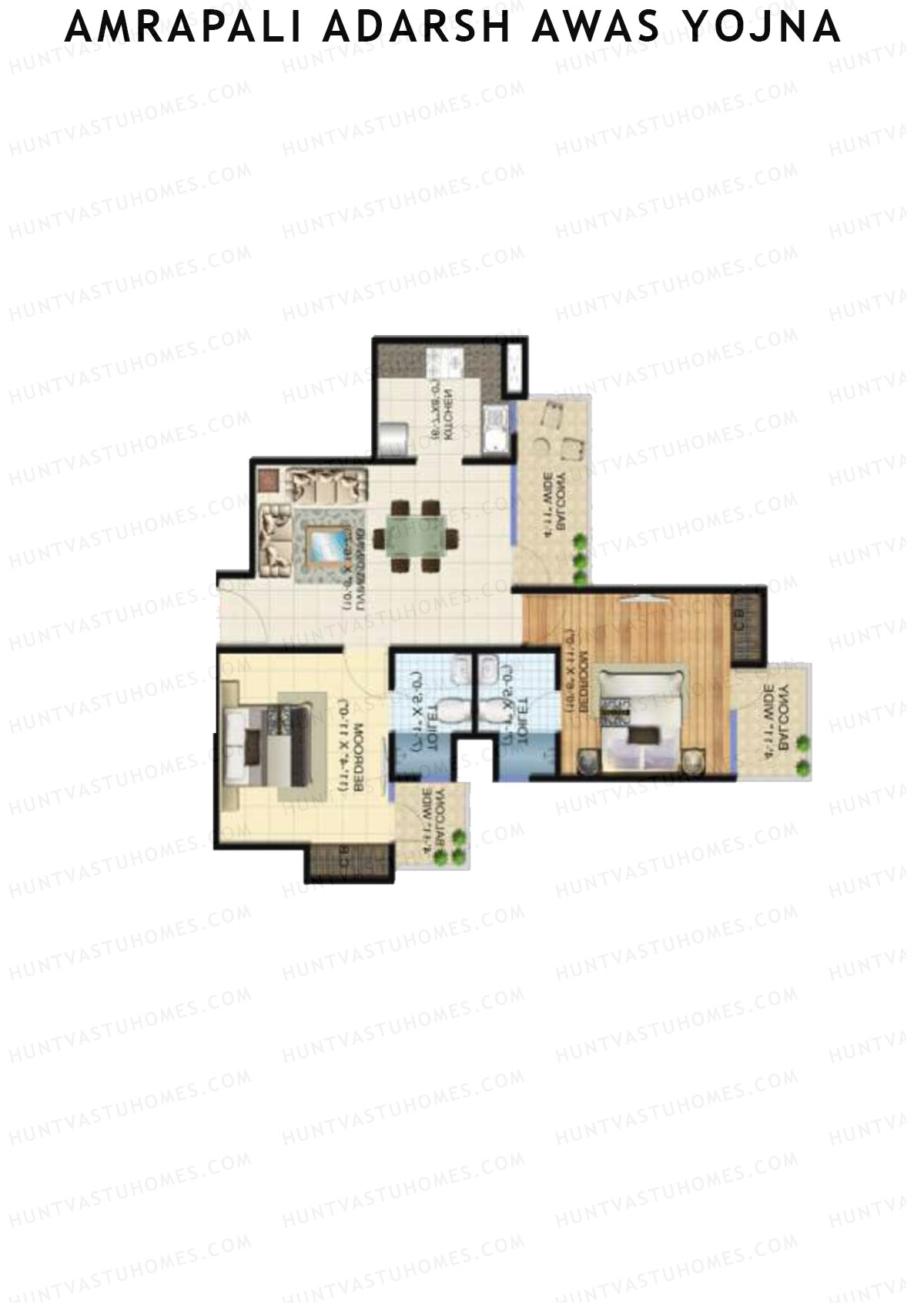 Amrapali Adarsh Awas Yojna Block B1 Unit 3 Floor Plan