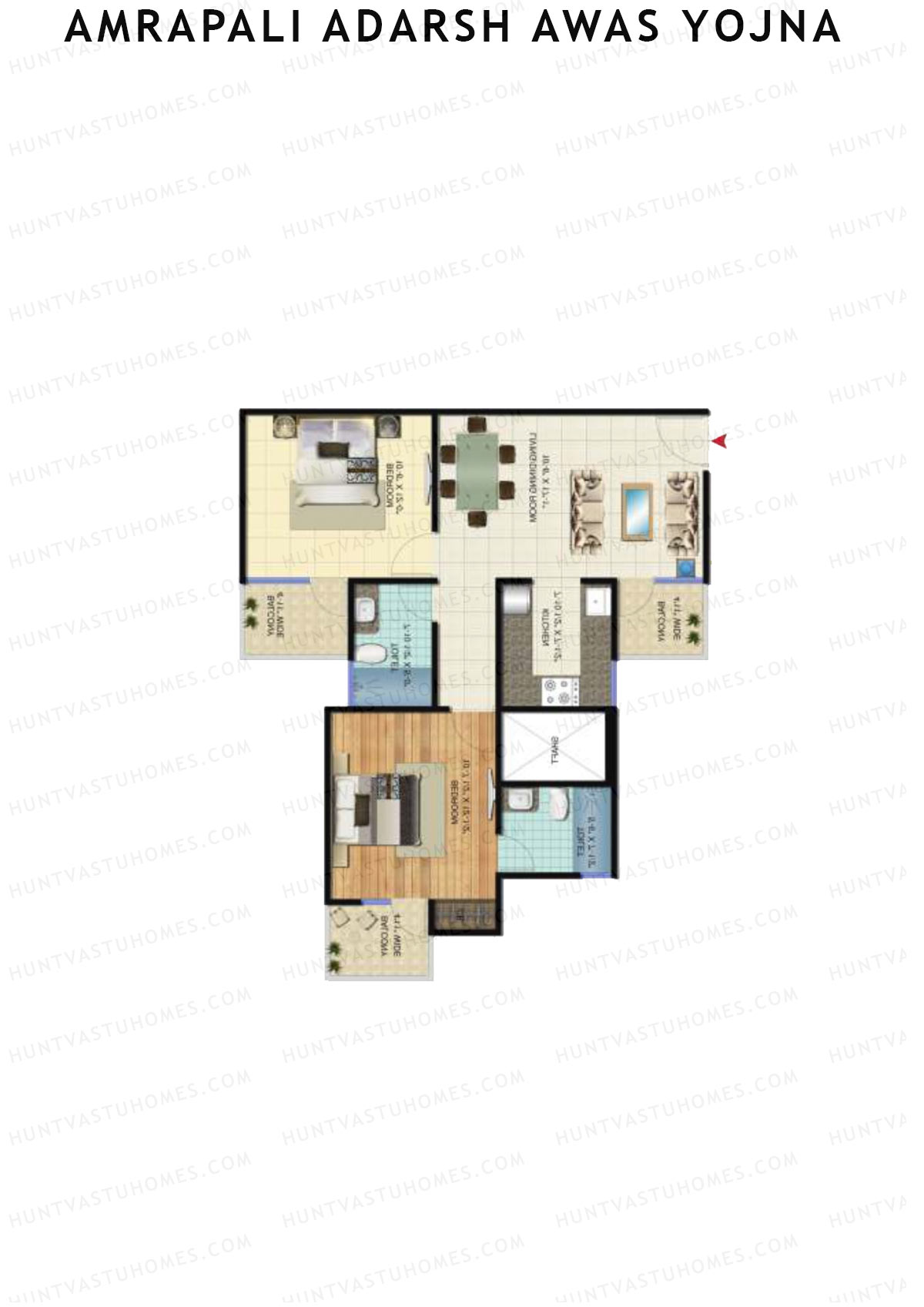 Amrapali Adarsh Awas Yojna Block D1 Unit 2 Floor Plan