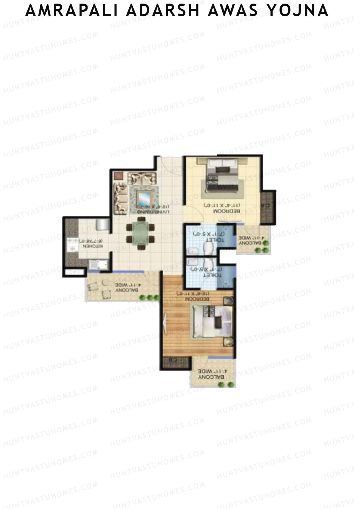 Amrapali Adarsh Awas Yojna Block E1 Unit 2 Floor Plan