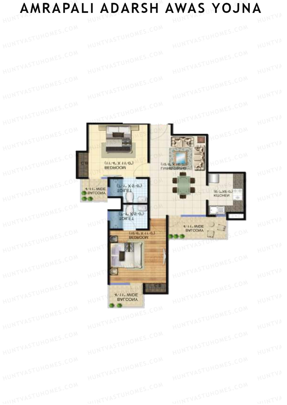 Amrapali Adarsh Awas Yojna Block E1 Unit 3 Floor Plan