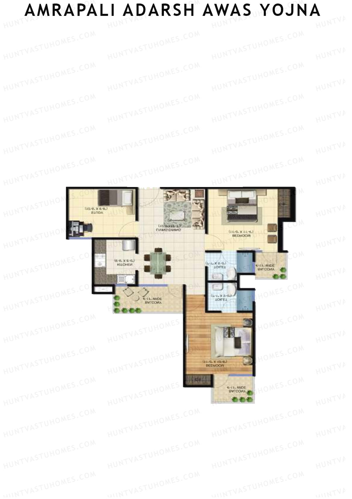 Amrapali Adarsh Awas Yojna Block E1 Unit 4 Floor Plan