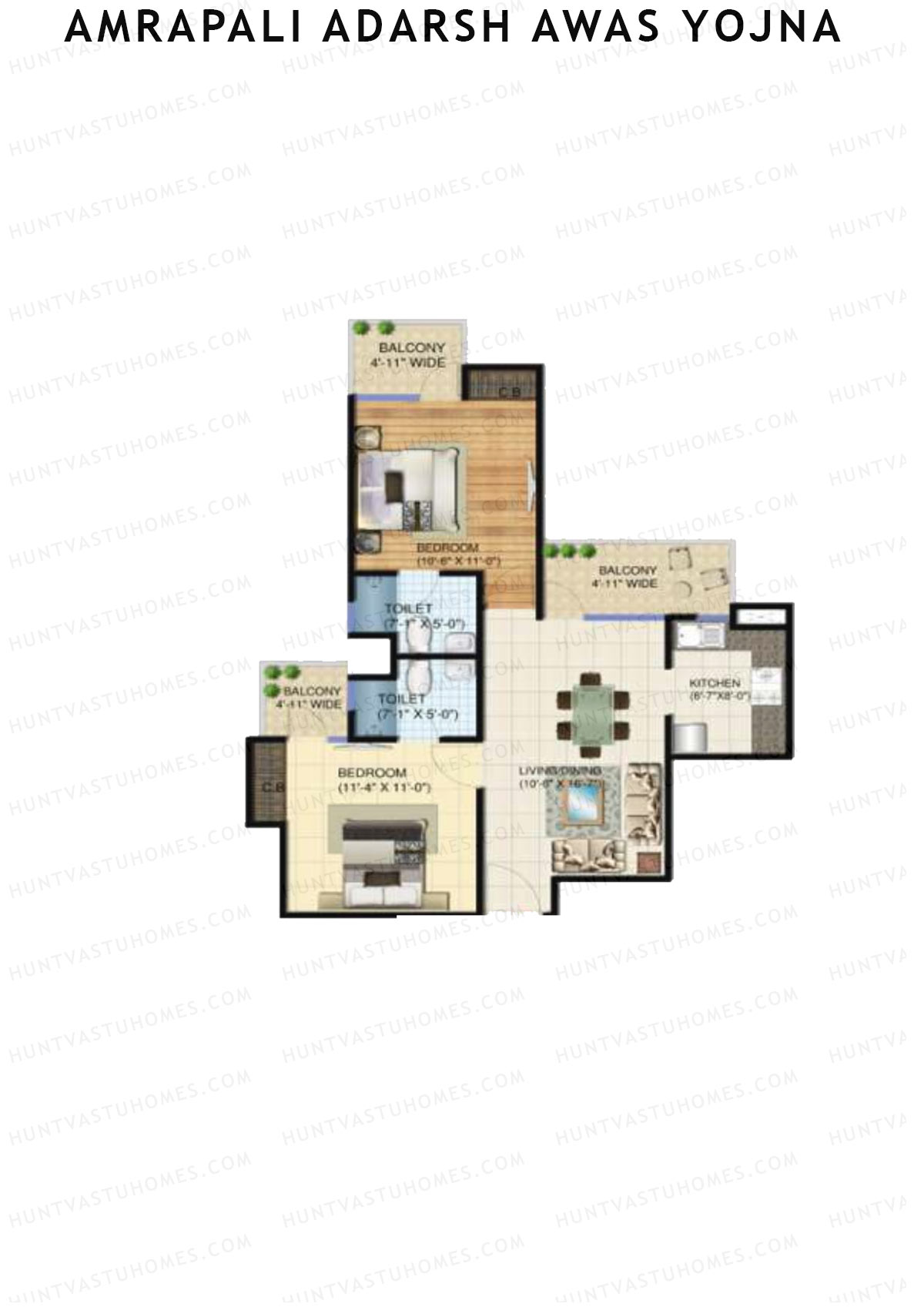 Amrapali Adarsh Awas Yojna Block E1 Unit 6 Floor Plan
