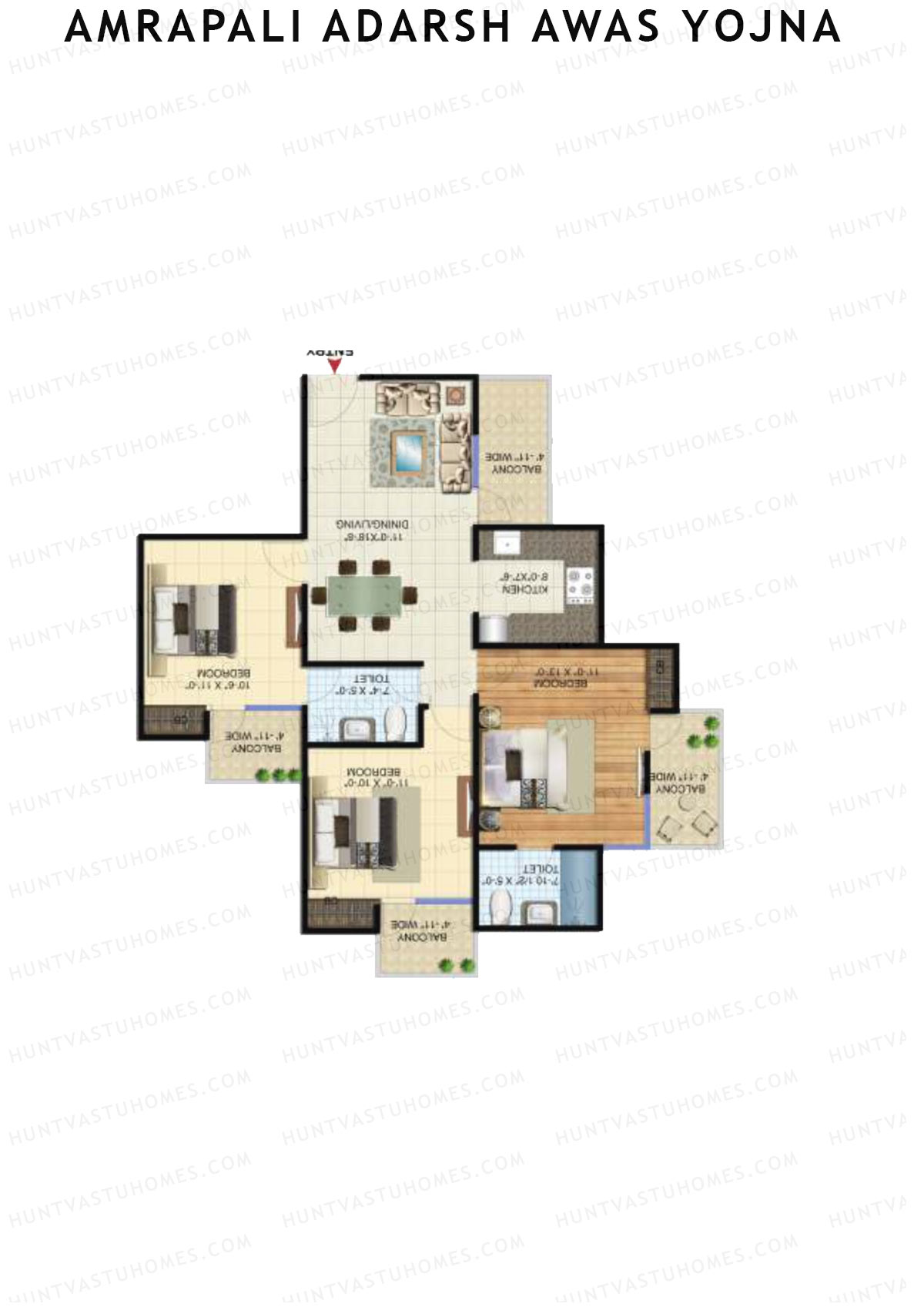 Amrapali Adarsh Awas Yojna Block F1 Unit 3 Floor Plan