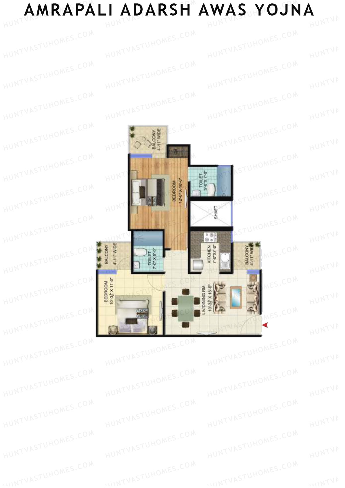 Amrapali Adarsh Awas Yojna Tower C Unit 6 Floor Plan