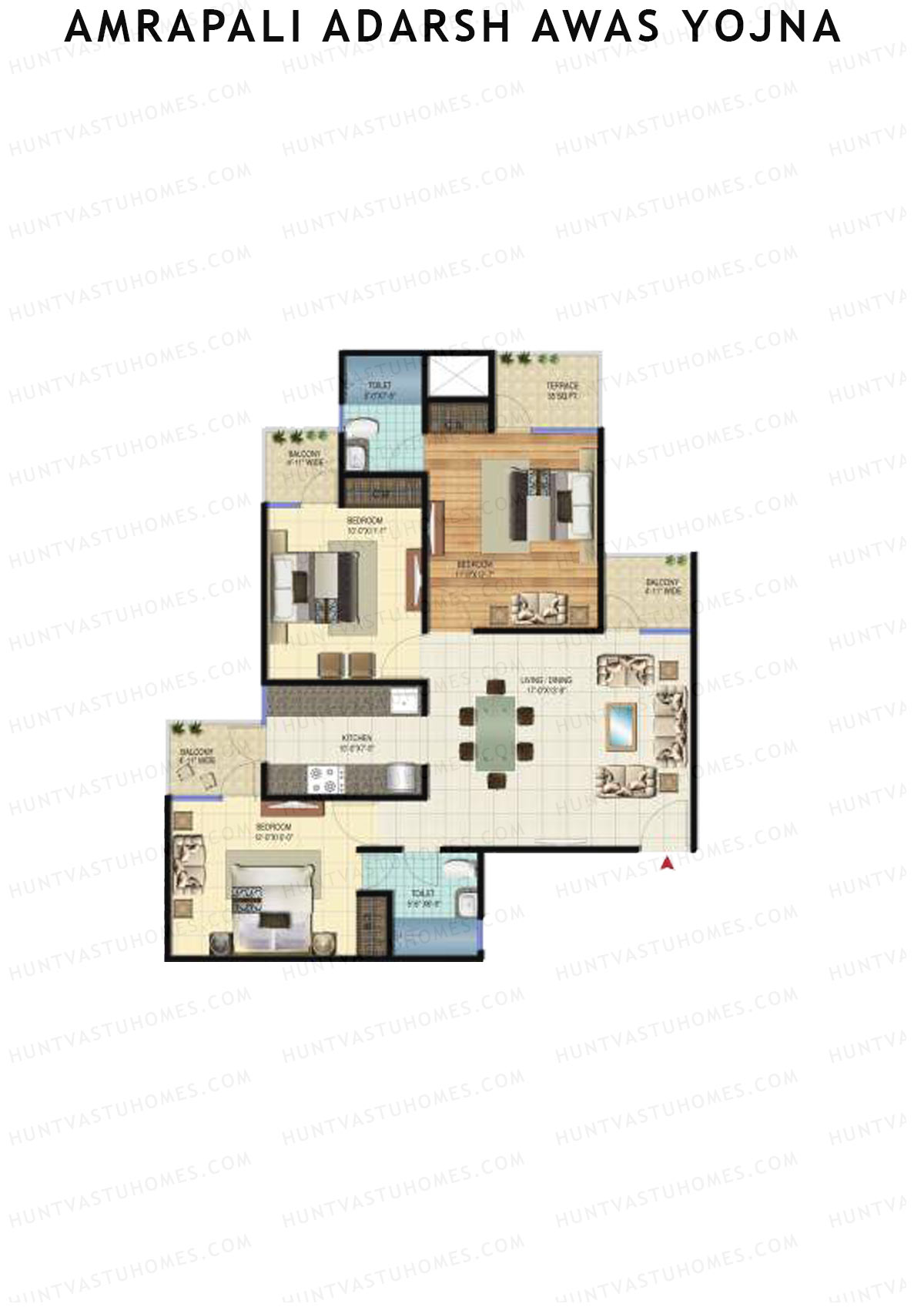 Amrapali Adarsh Awas Yojna Tower D Unit 1 Floor Plan