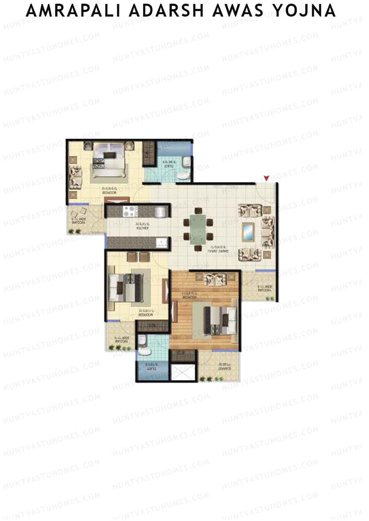 Amrapali Adarsh Awas Yojna Tower D Unit 4 Floor Plan