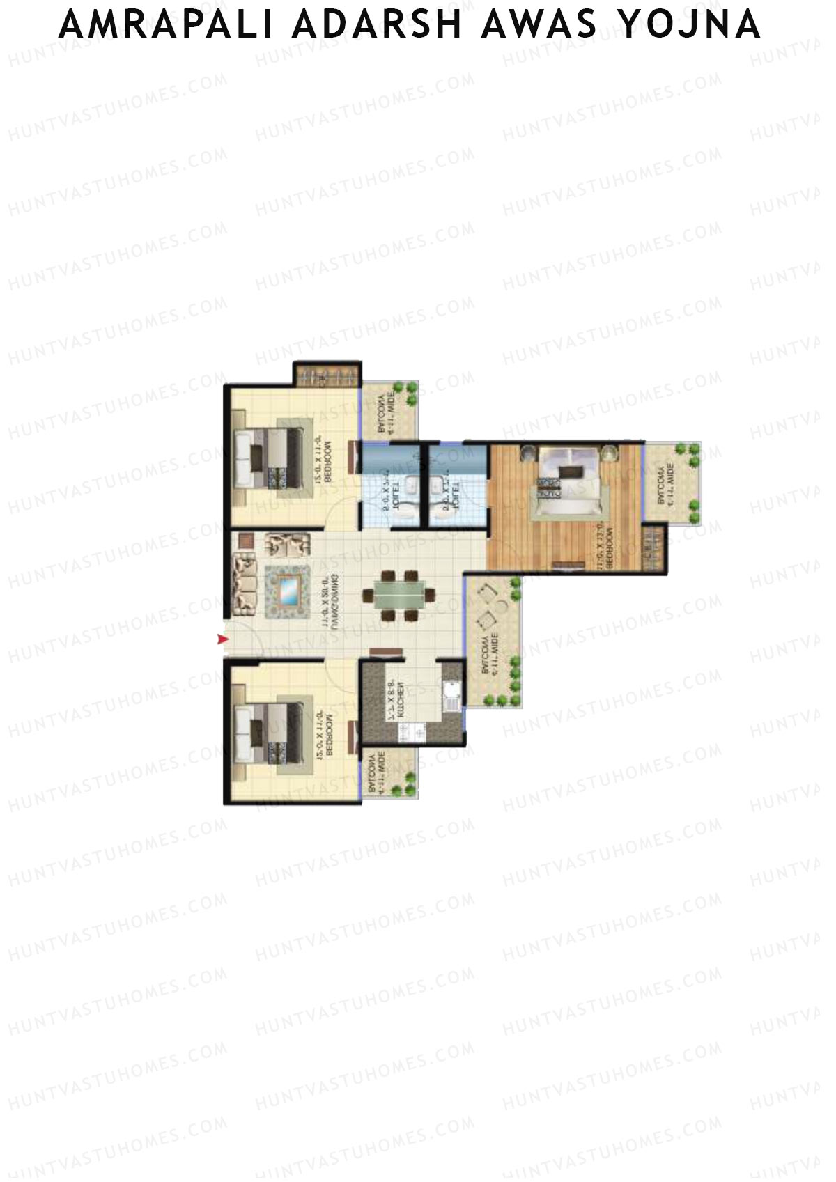 Amrapali Adarsh Awas Yojna Tower H1 Unit 2 Floor Plan