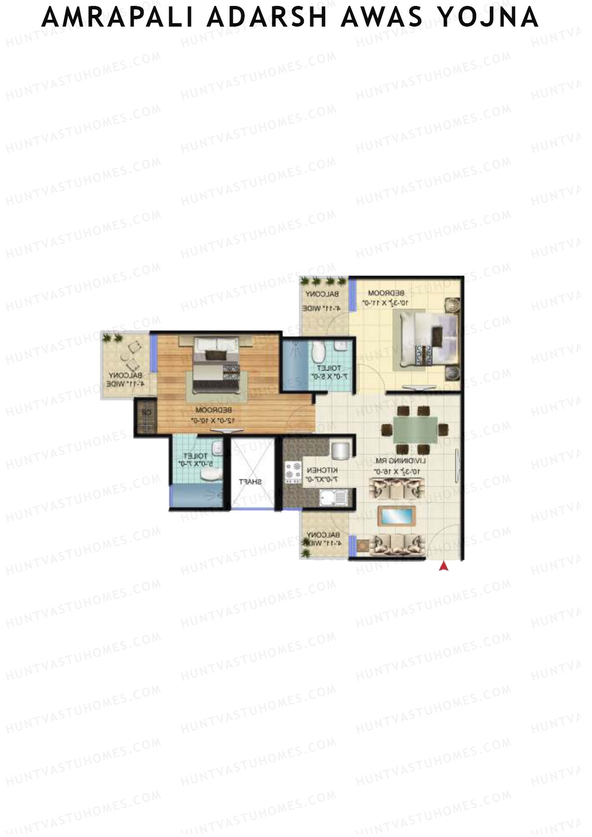 Amrapali Adarsh Awas Yojna Tower H1 Unit 7 Floor Plan