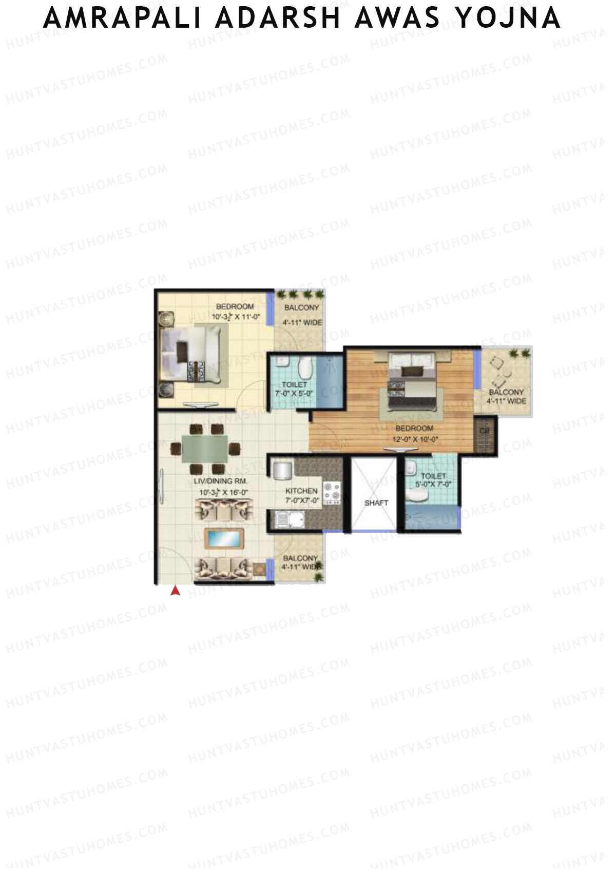 Amrapali Adarsh Awas Yojna Tower L2 Unit 5 Floor Plan