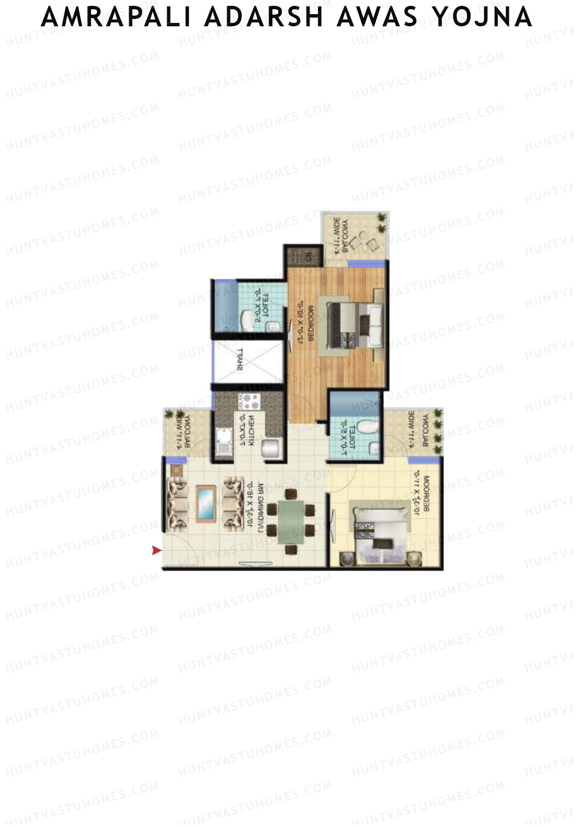 Amrapali Adarsh Awas Yojna Tower L2 Unit 6 Floor Plan