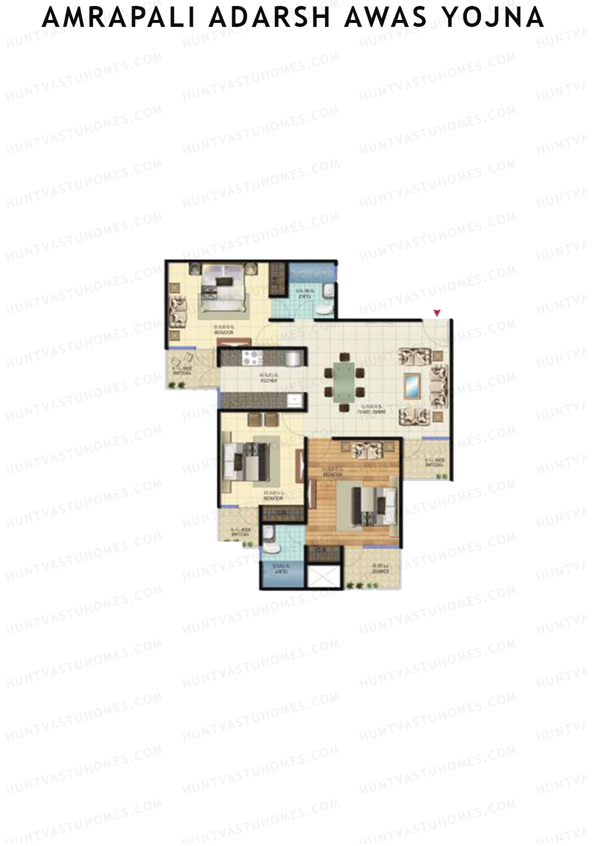 Amrapali Adarsh Awas Yojna Tower M2 Unit 1 Floor Plan