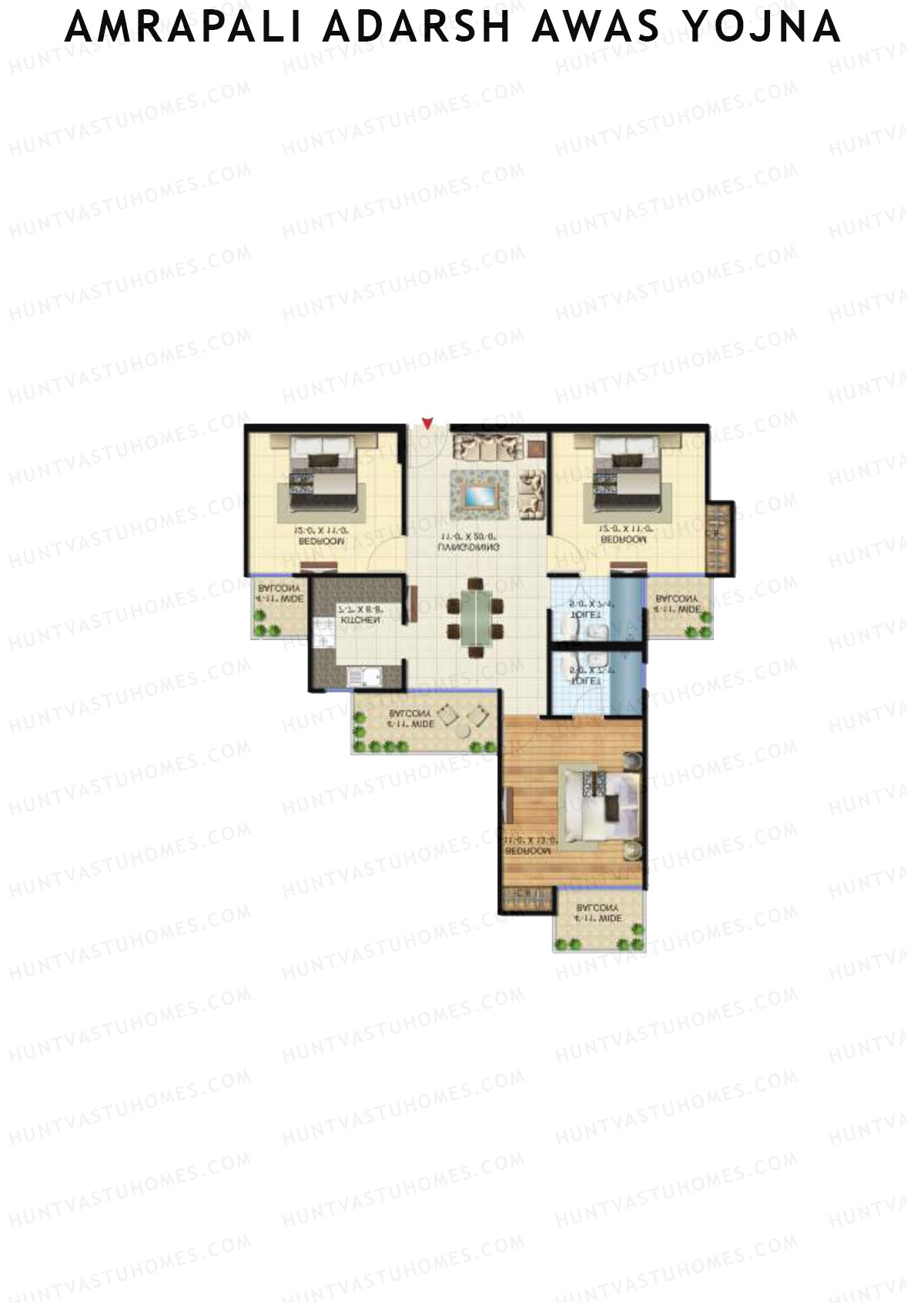 Amrapali Adarsh Awas Yojna Tower P2 Unit 4 Floor Plan