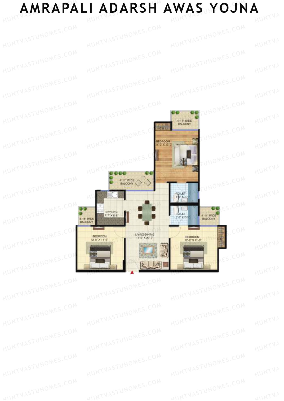 Amrapali Adarsh Awas Yojna Tower P2 Unit 5 Floor Plan