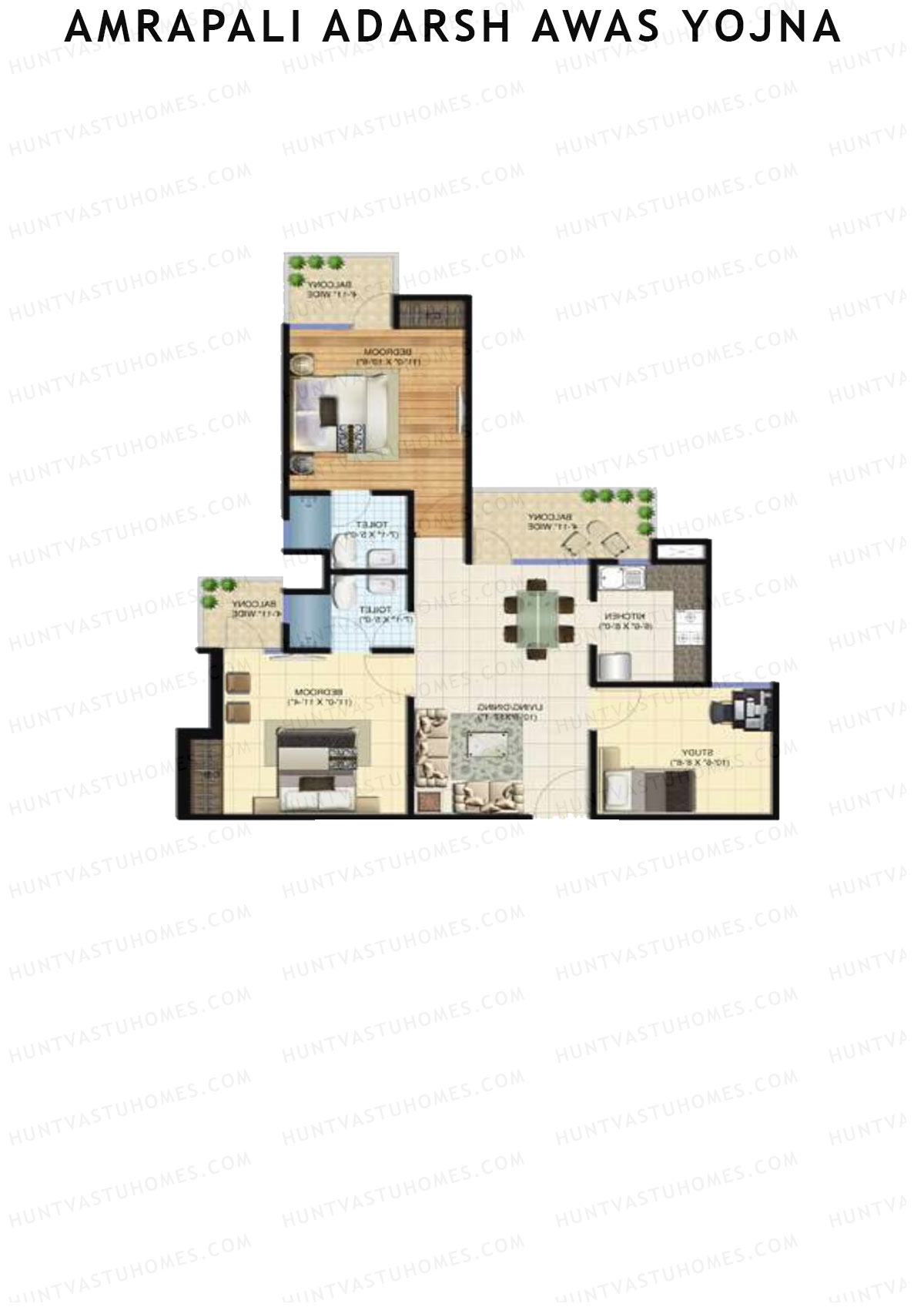 Amrapali Adarsh Awas Yojna Tower P2 Unit 6 Floor Plan