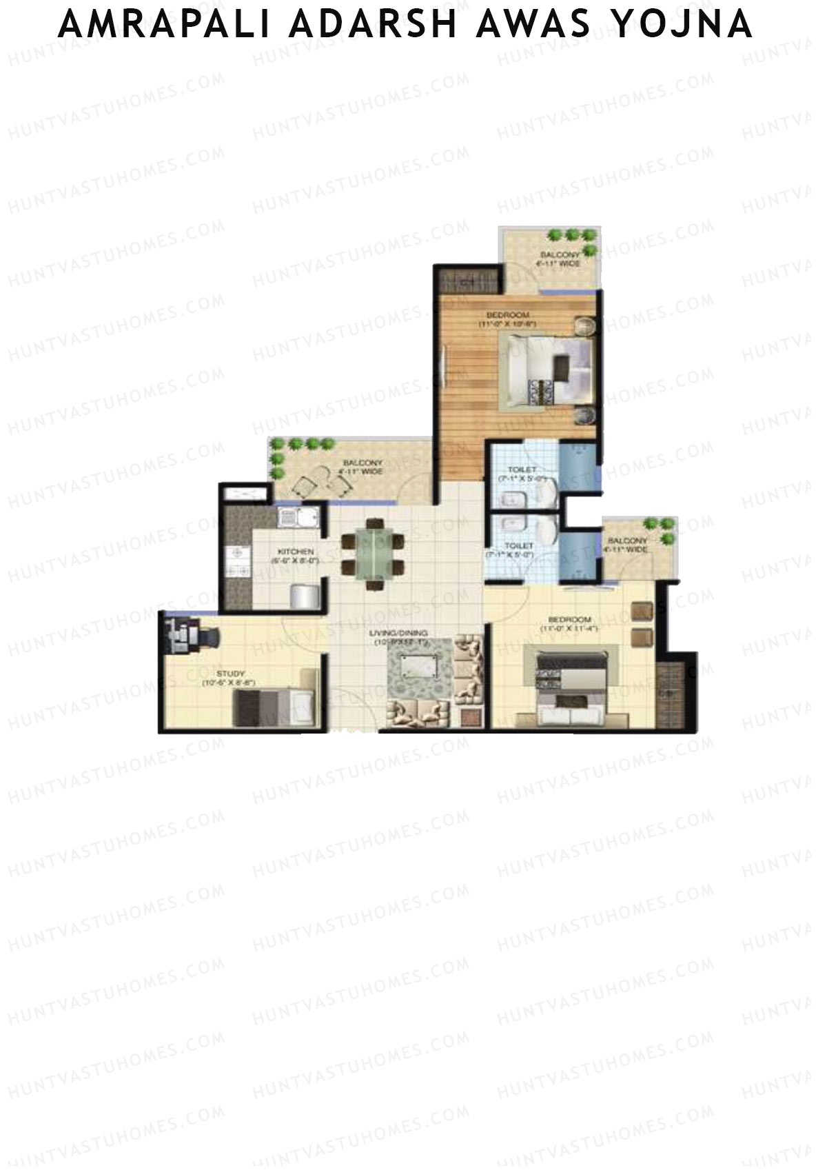 Amrapali Adarsh Awas Yojna Tower R2 Unit 5 Floor Plan