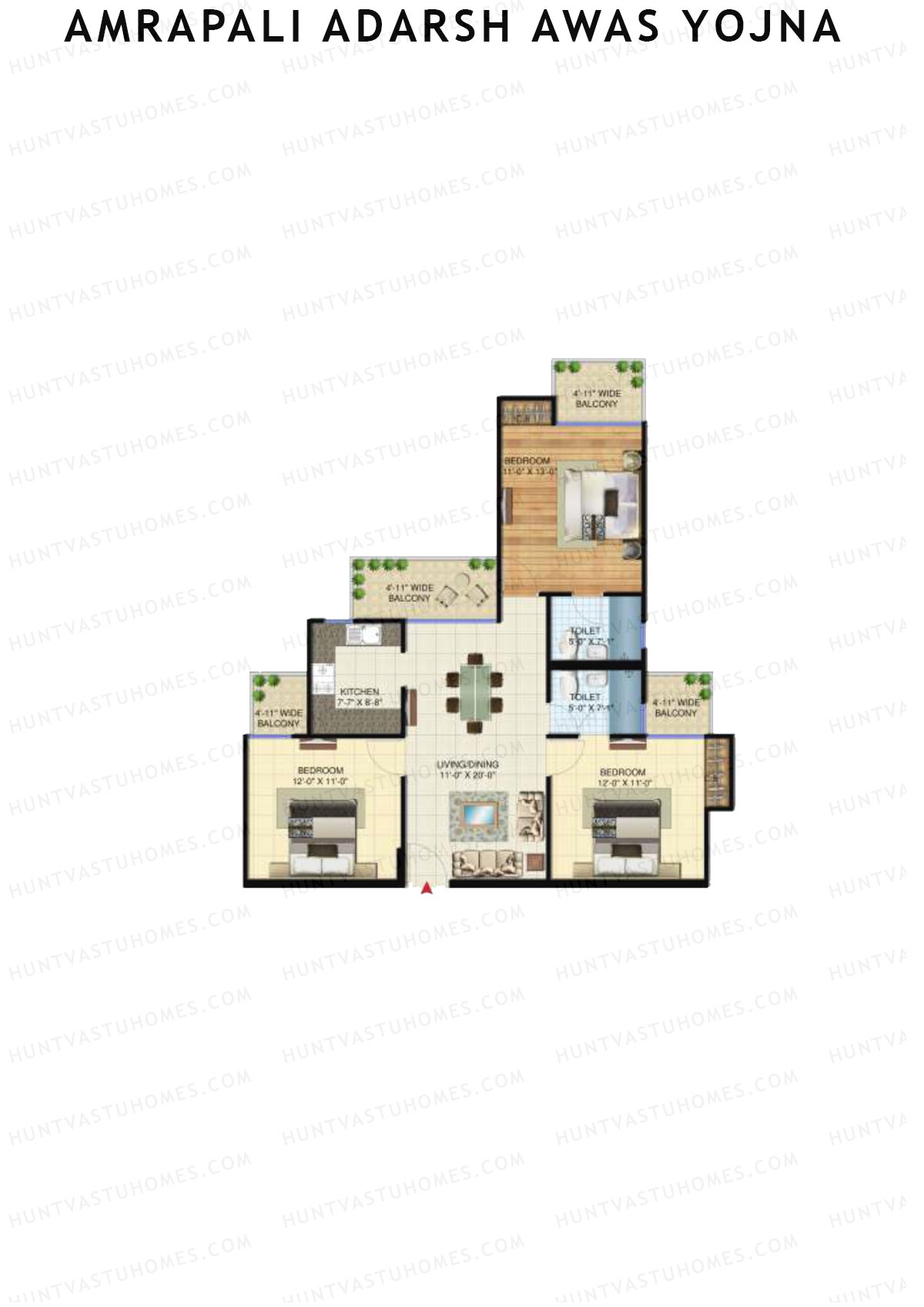 Amrapali Adarsh Awas Yojna Tower R2 Unit 7 Floor Plan