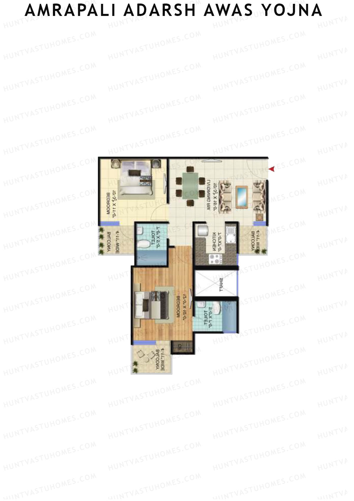 Amrapali Adarsh Awas Yojna Tower S2 Unit 3 Floor Plan