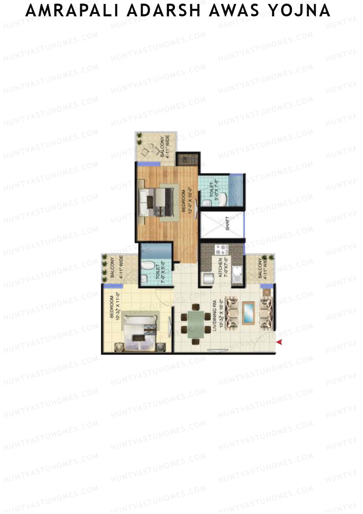 Amrapali Adarsh Awas Yojna Tower S2 Unit 4 Floor Plan