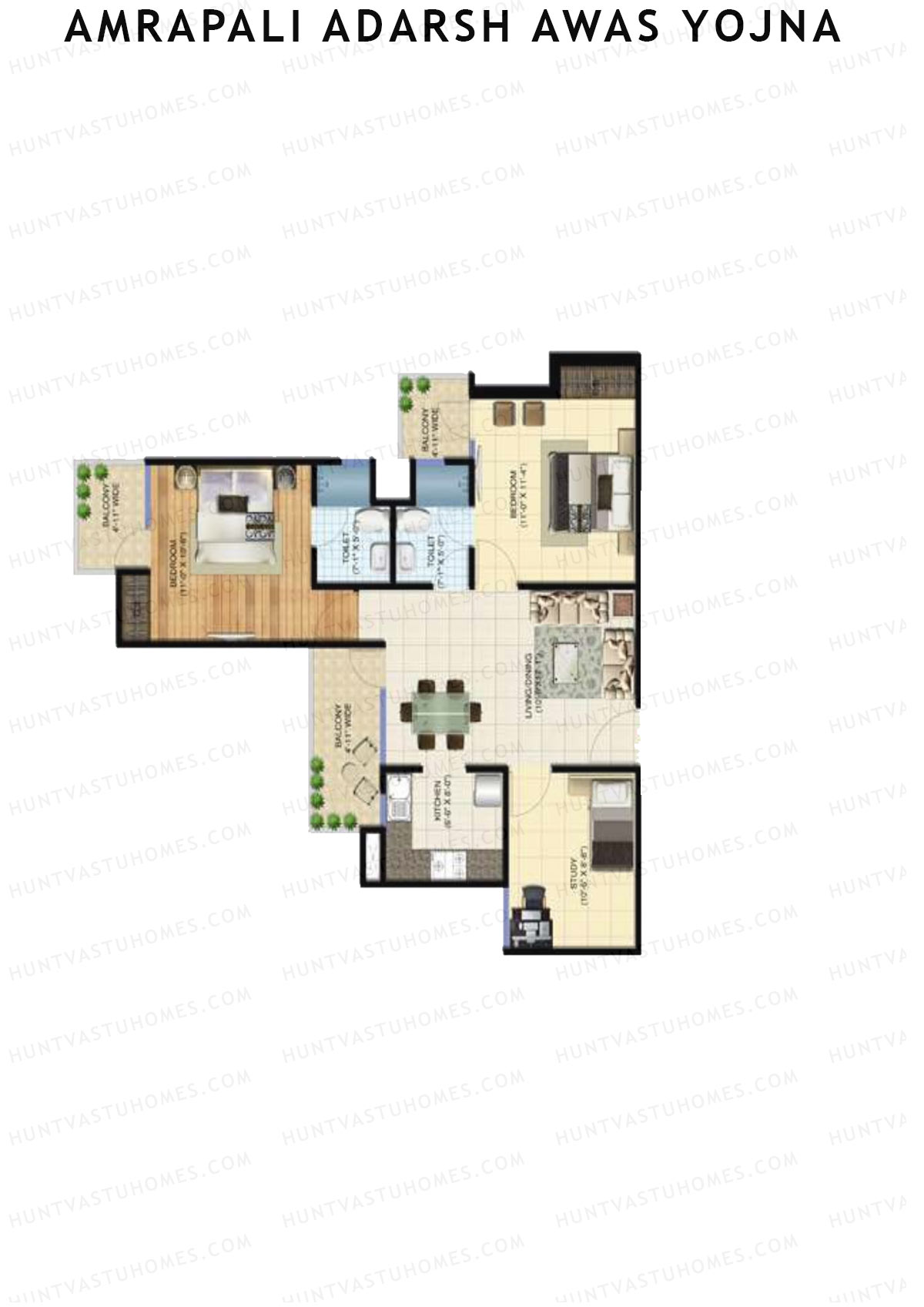 Amrapali Adarsh Awas Yojna Tower T2 Unit 5 Floor Plan