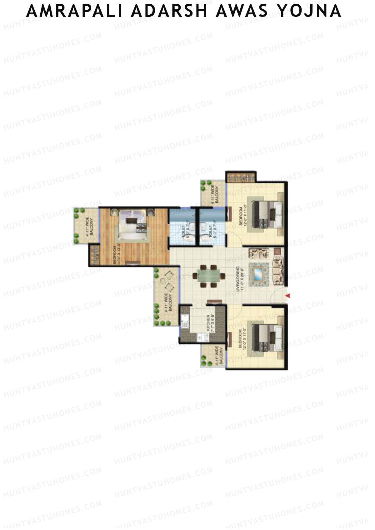 Amrapali Adarsh Awas Yojna Tower T2 Unit 7 Floor Plan