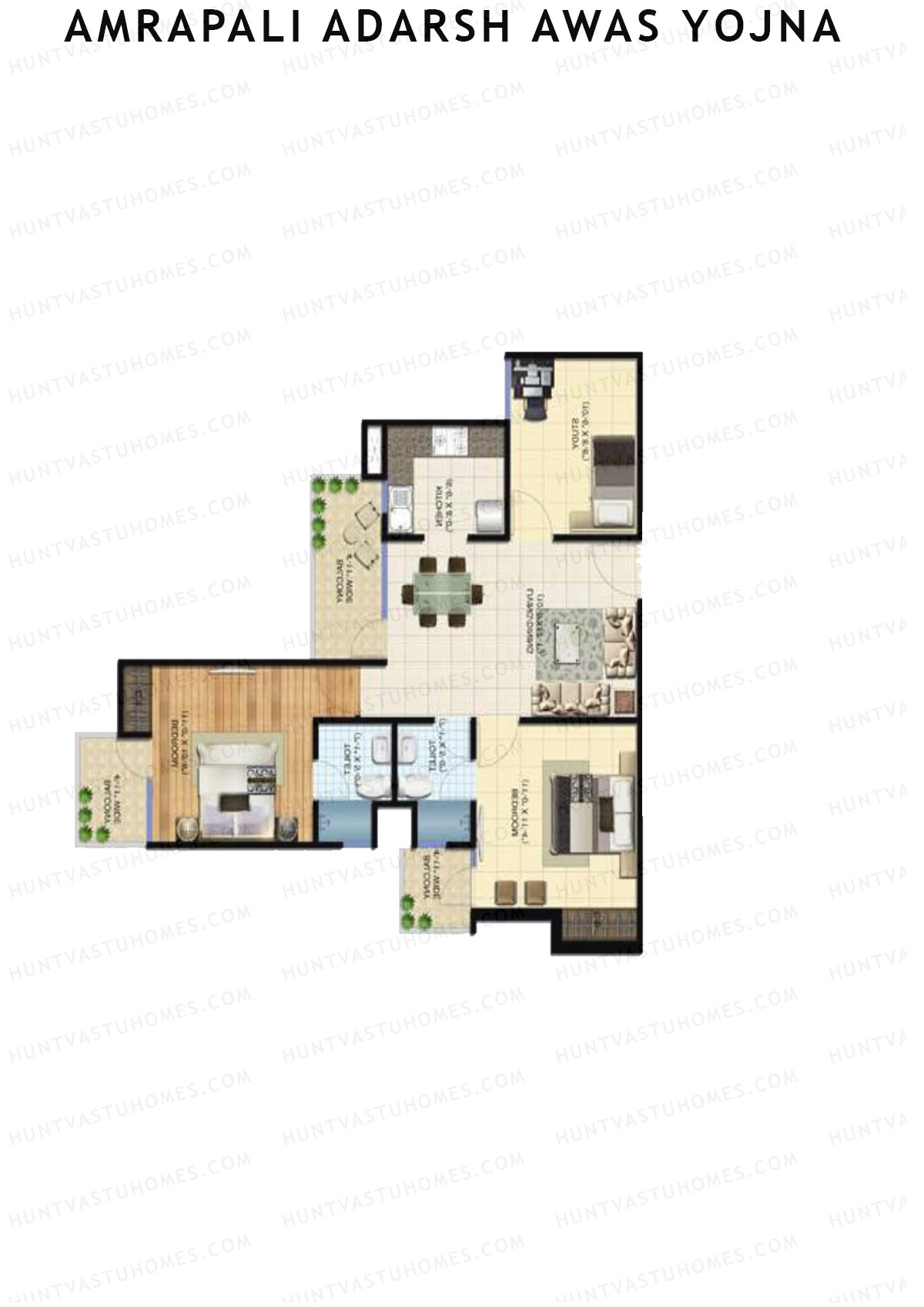 Amrapali Adarsh Awas Yojna Tower T2 Unit 8 Floor Plan