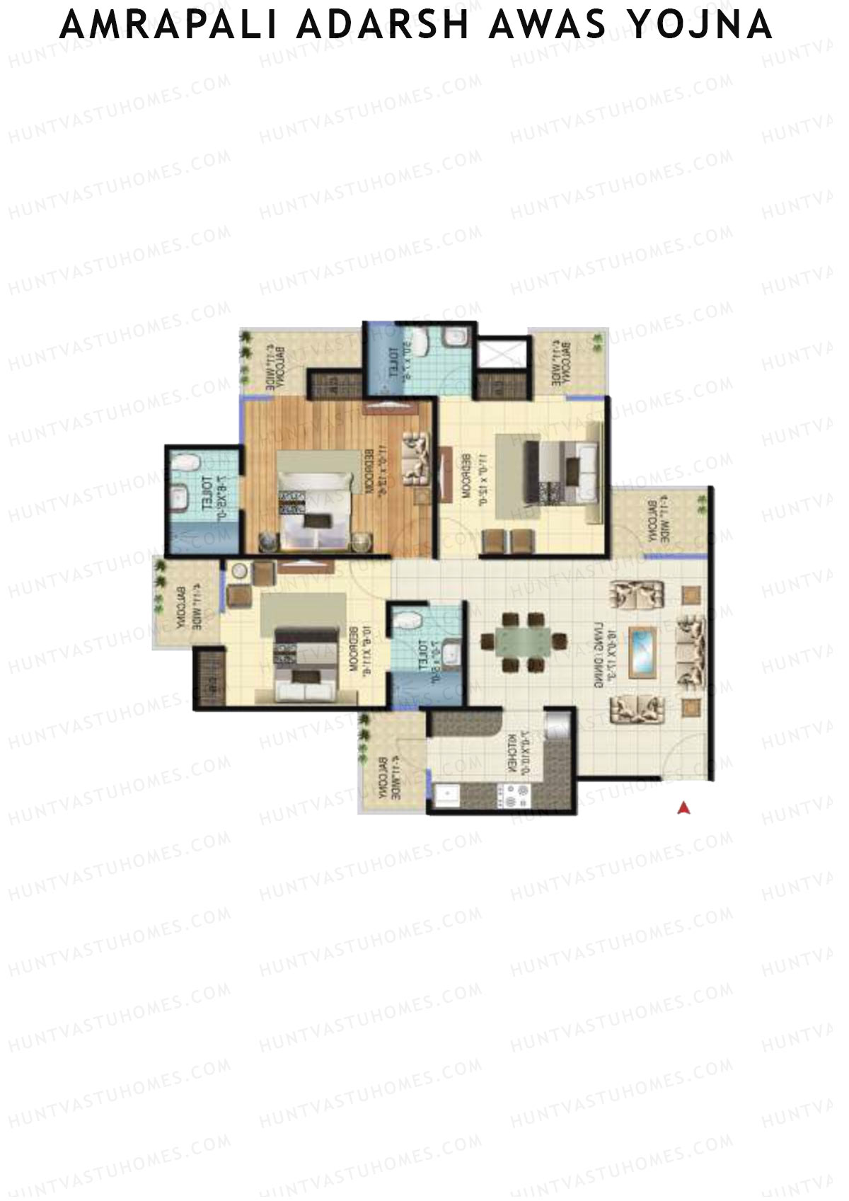 Amrapali Adarsh Awas Yojna Tower W2 Unit 5 Floor Plan