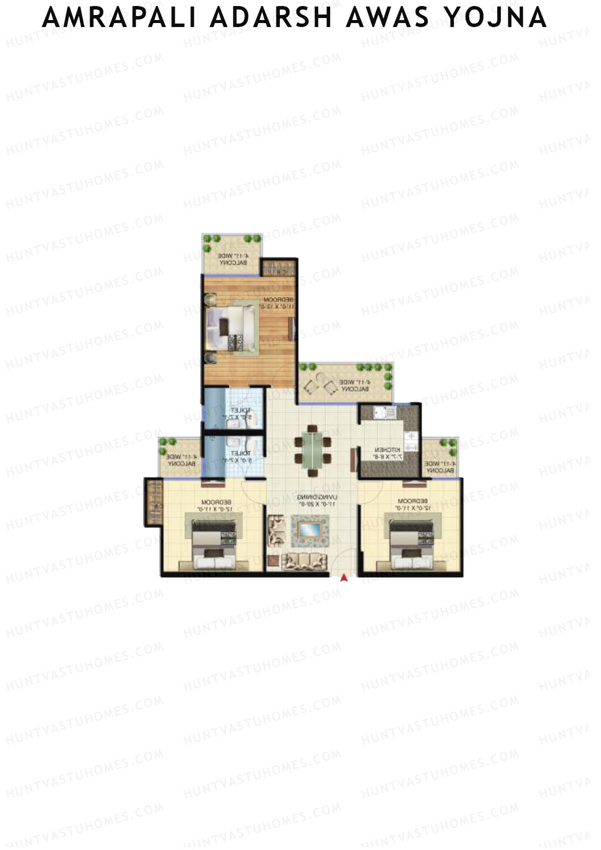 Amrapali Adarsh Awas Yojna Tower W2 Unit 7 Floor Plan