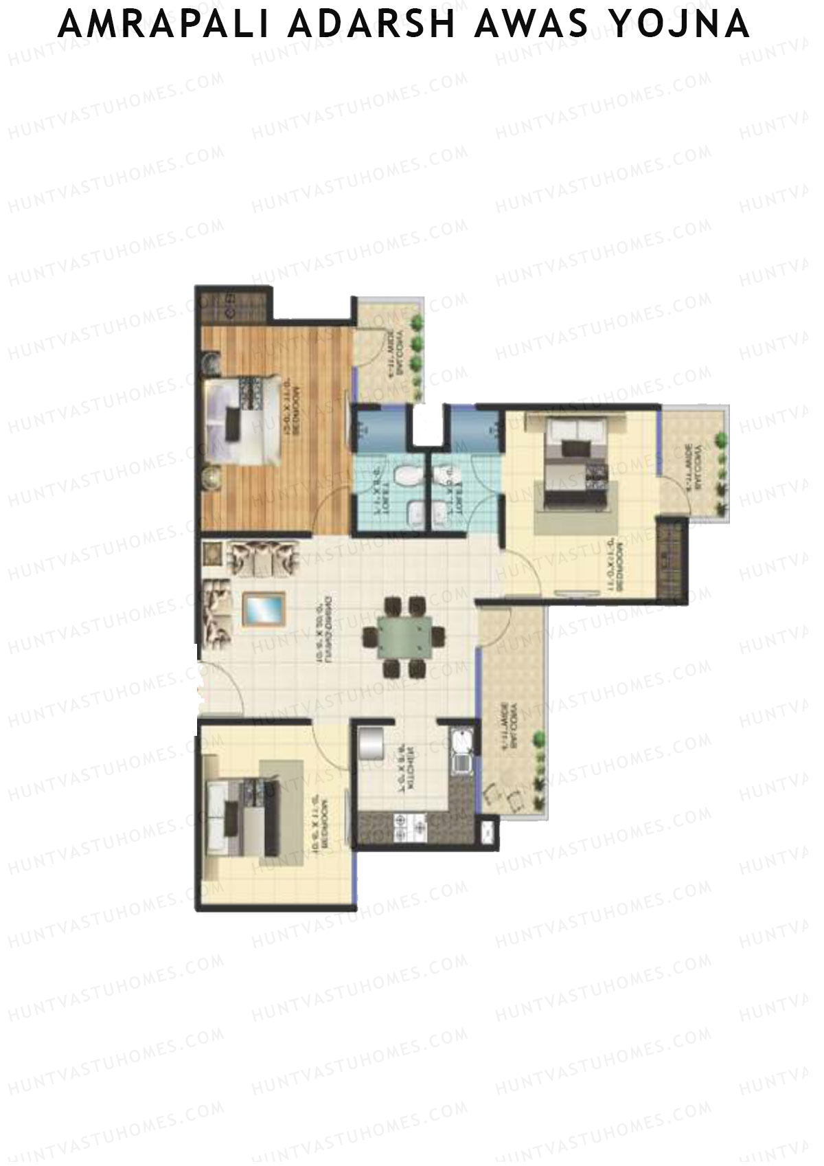 Amrapali Adarsh Awas Yojna Tower Y Unit 2 Floor Plan