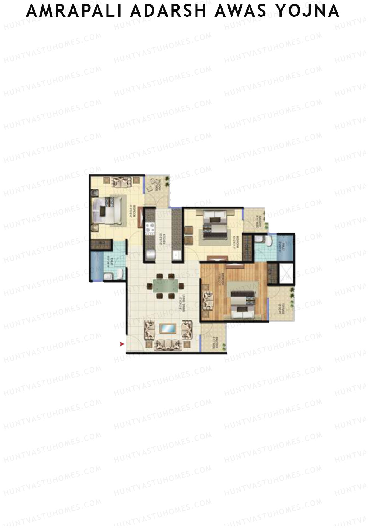 Amrapali Adarsh Awas Yojna Tower Z Unit 4 Floor Plan