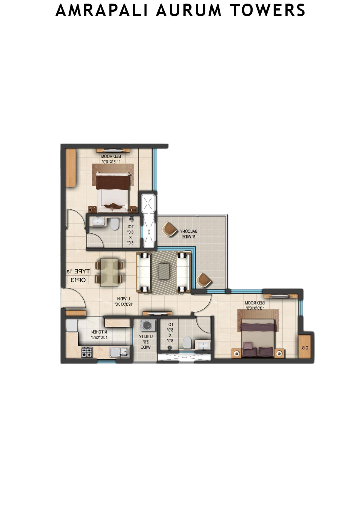 Amrapali Aurum Towers Tower APH1 Unit 7 Floor Plan