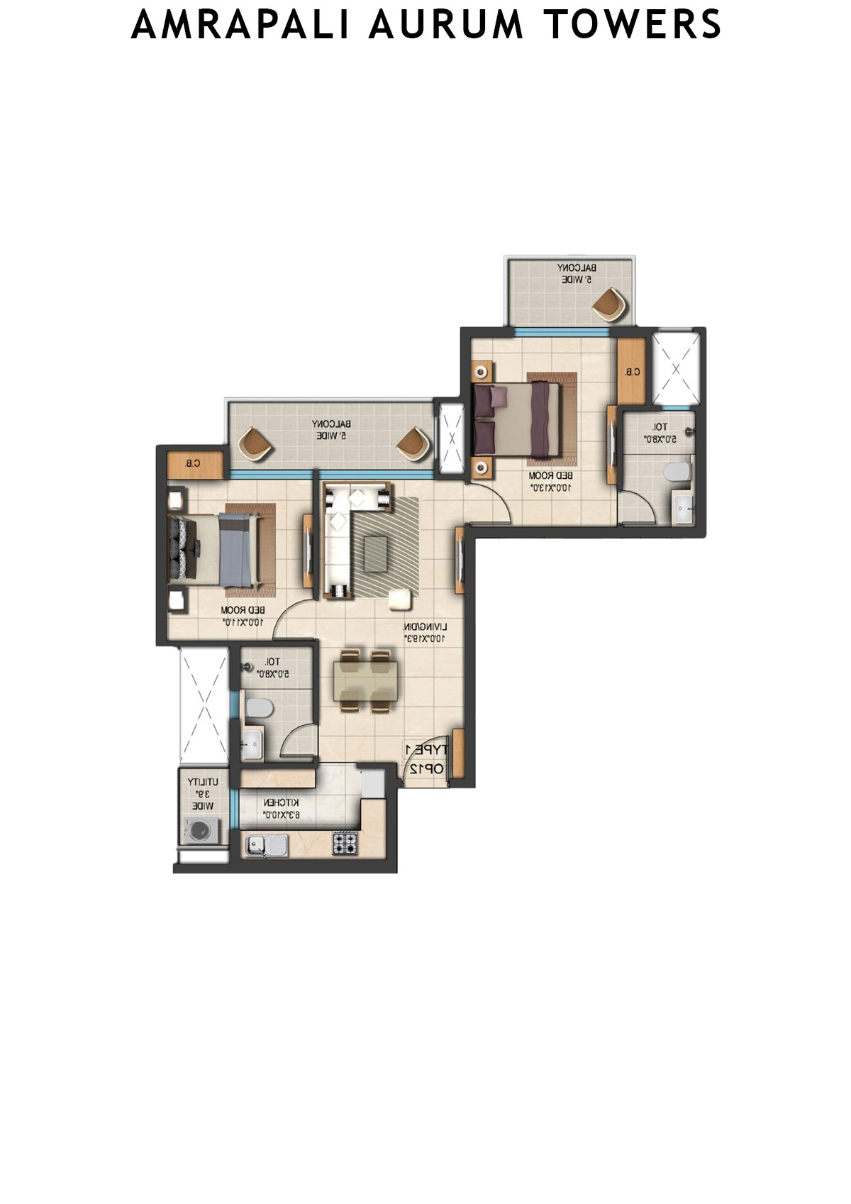 Amrapali Aurum Towers Tower APH1 Unit 8 Floor Plan
