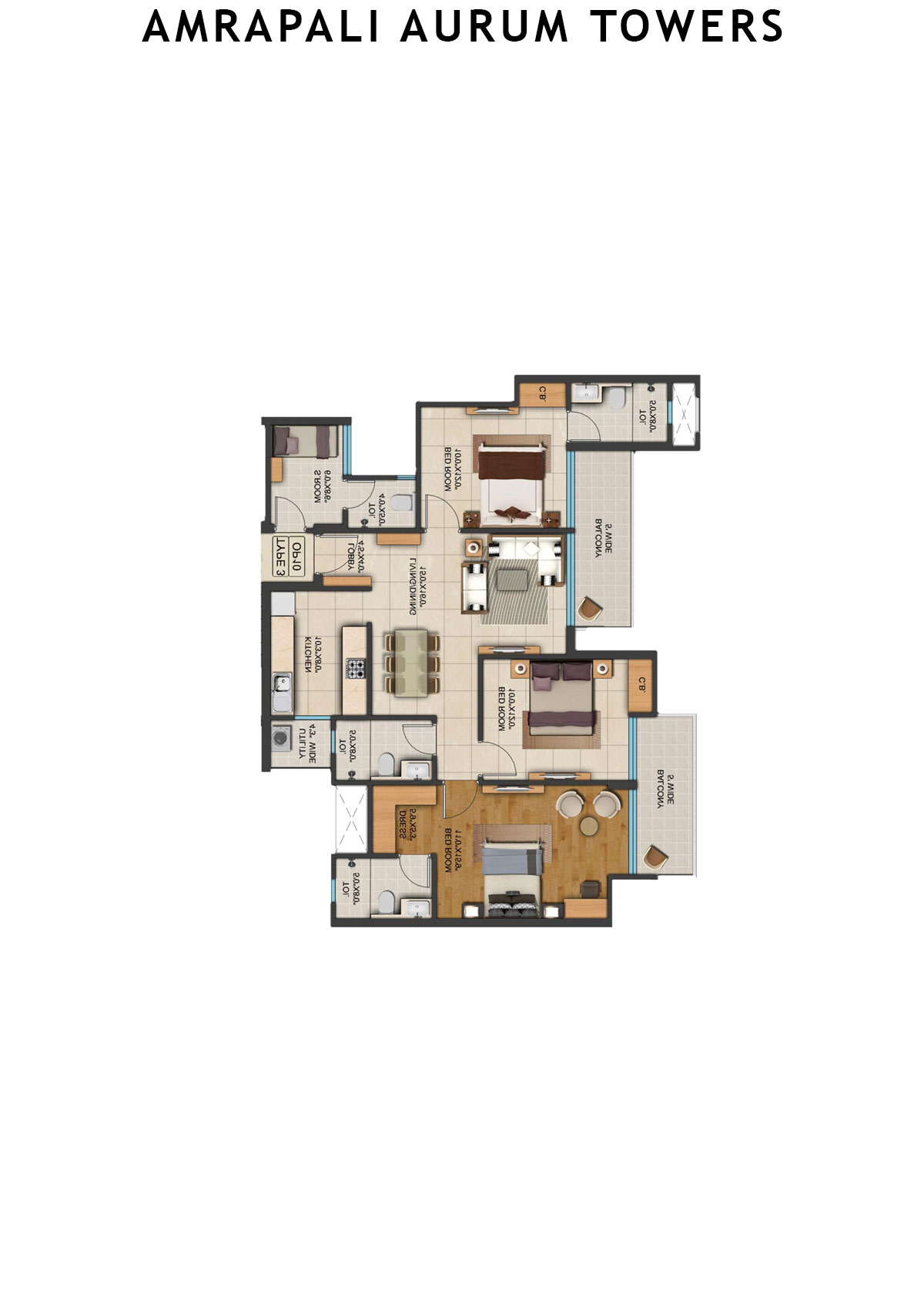 Amrapali Aurum Towers Tower APH3 Unit 4 Floor Plan