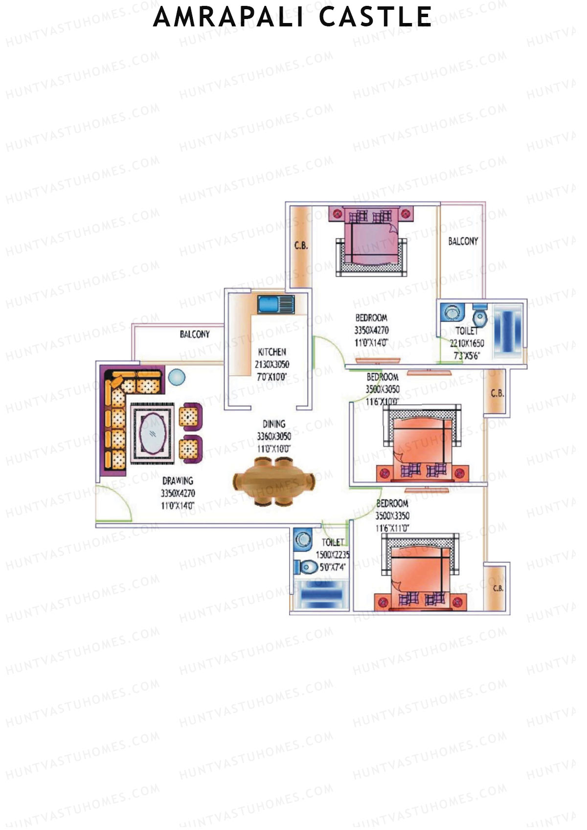 Amrapali Castle Tower A Unit 1 Floor Plan