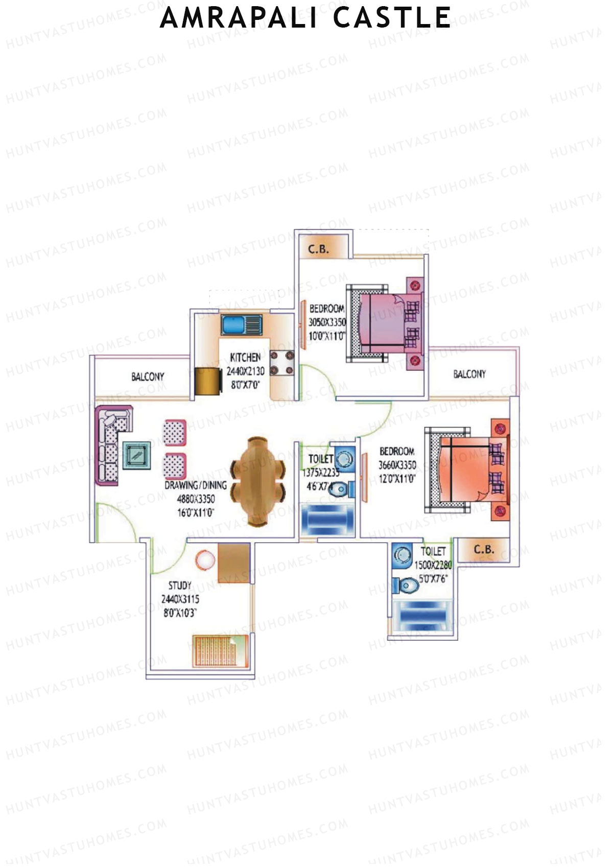 Amrapali Castle Tower B Unit 1 Floor Plan