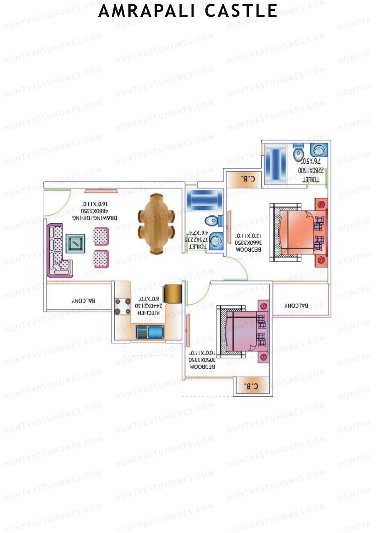 Amrapali Castle Tower B Unit 2 Floor Plan