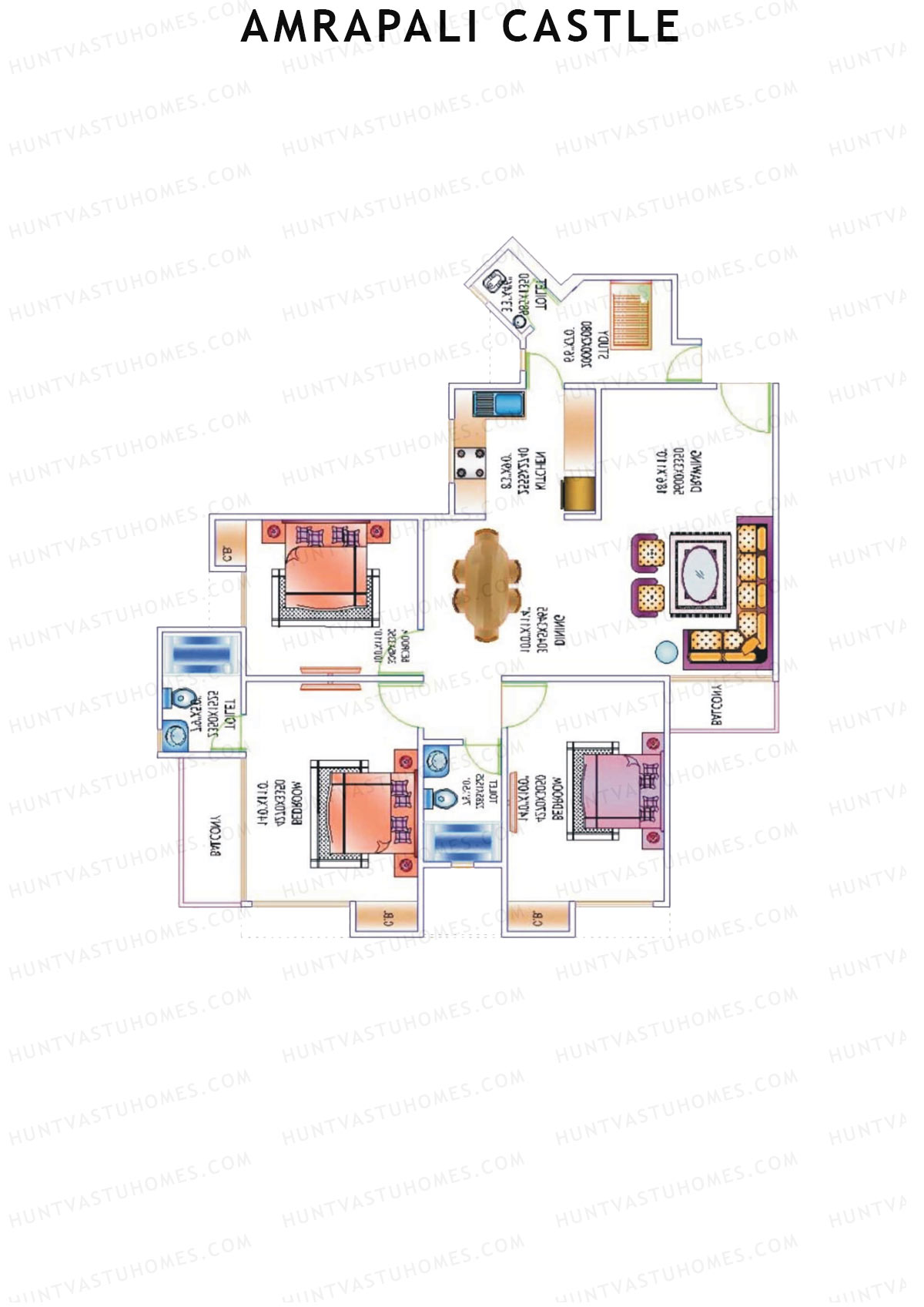 Amrapali Castle Tower B Unit 3 Floor Plan