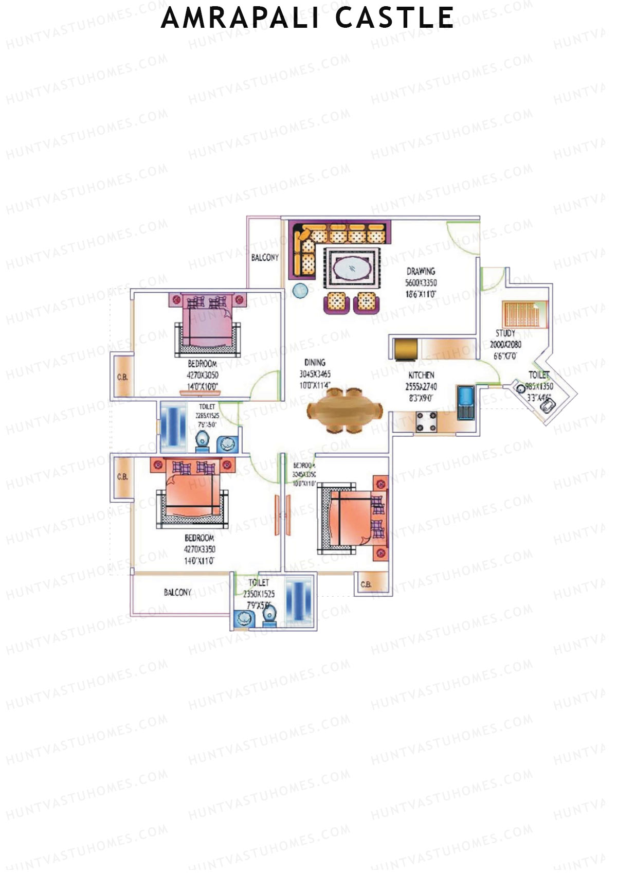 Amrapali Castle Tower B Unit 4 Floor Plan