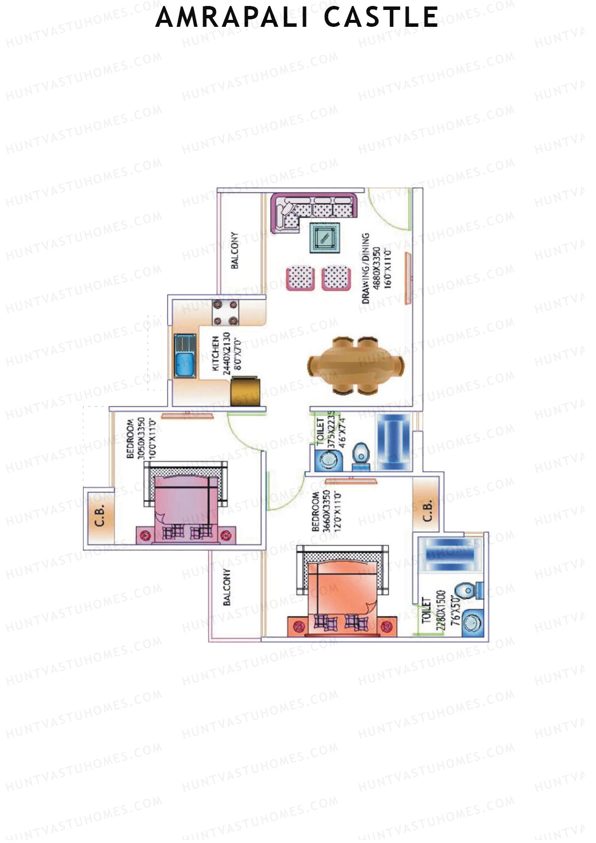 Amrapali Castle Tower C Unit 2 Floor Plan