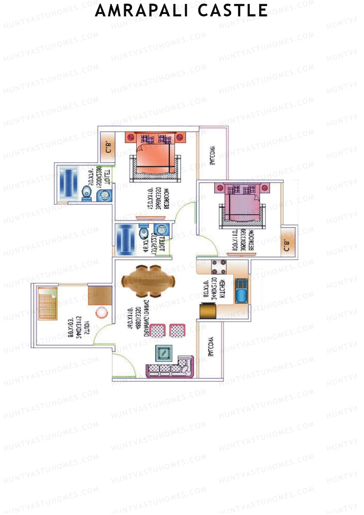 Amrapali Castle Tower C Unit 3 Floor Plan