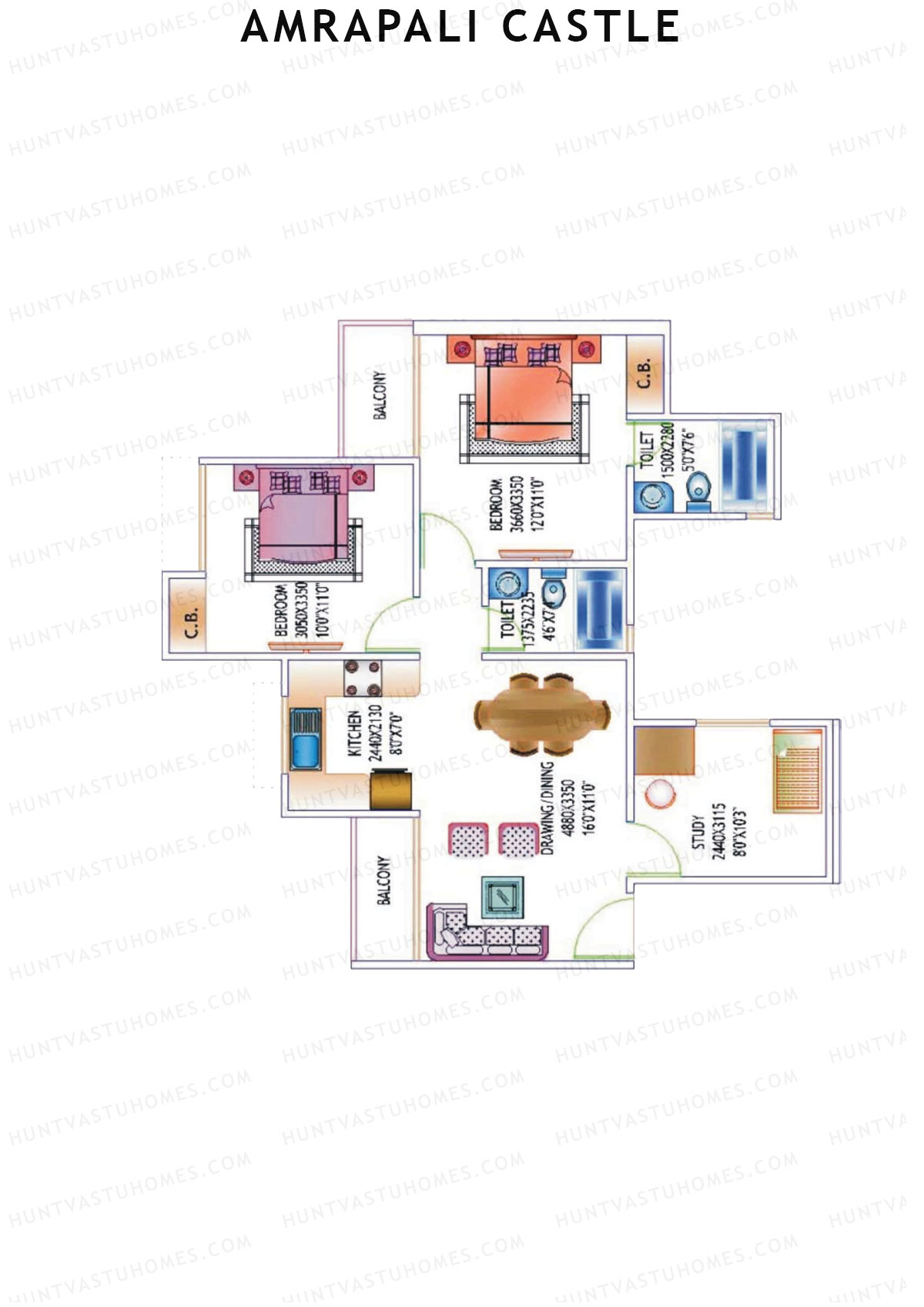 Amrapali Castle Tower C Unit 4 Floor Plan