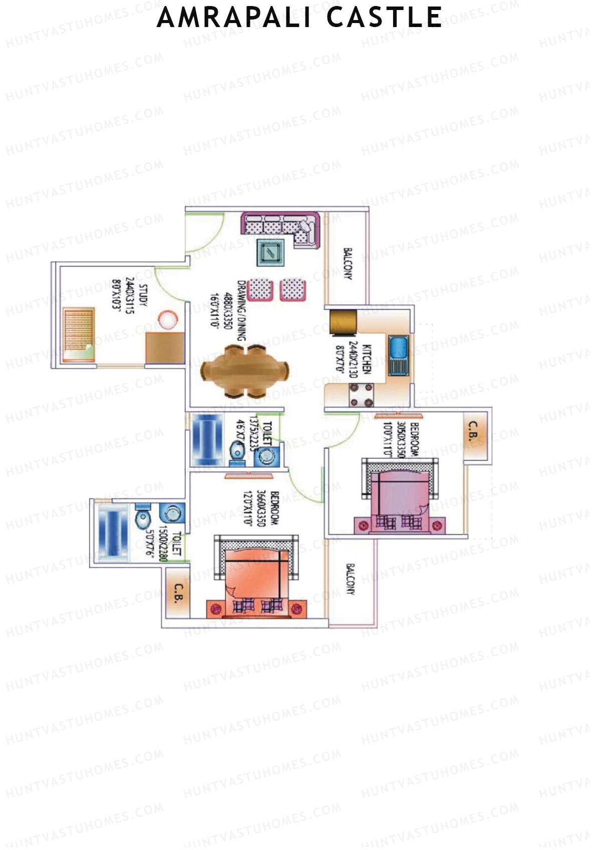 Amrapali Castle Tower C Unit 5 Floor Plan