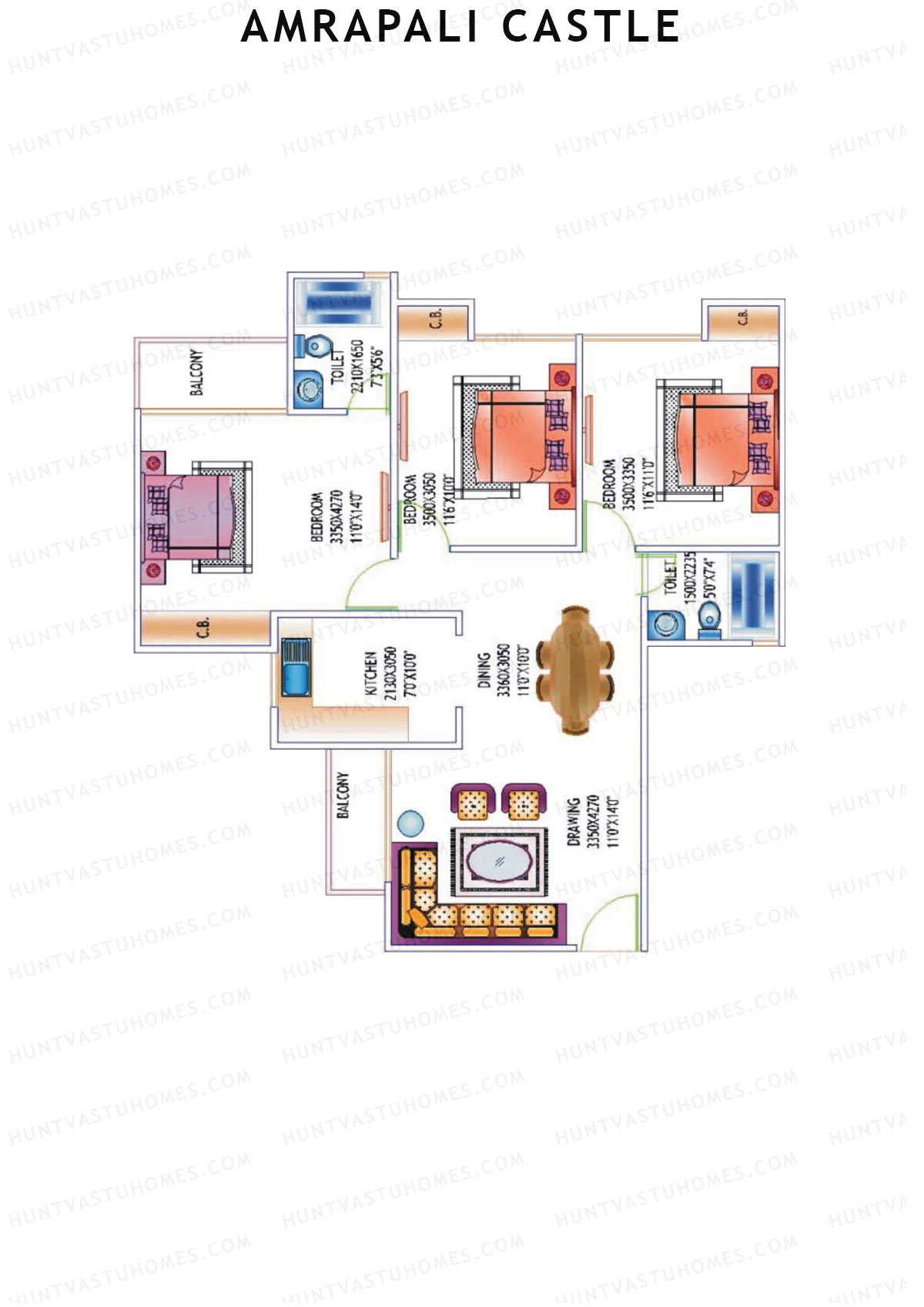 Amrapali Castle Tower C Unit 8 Floor Plan