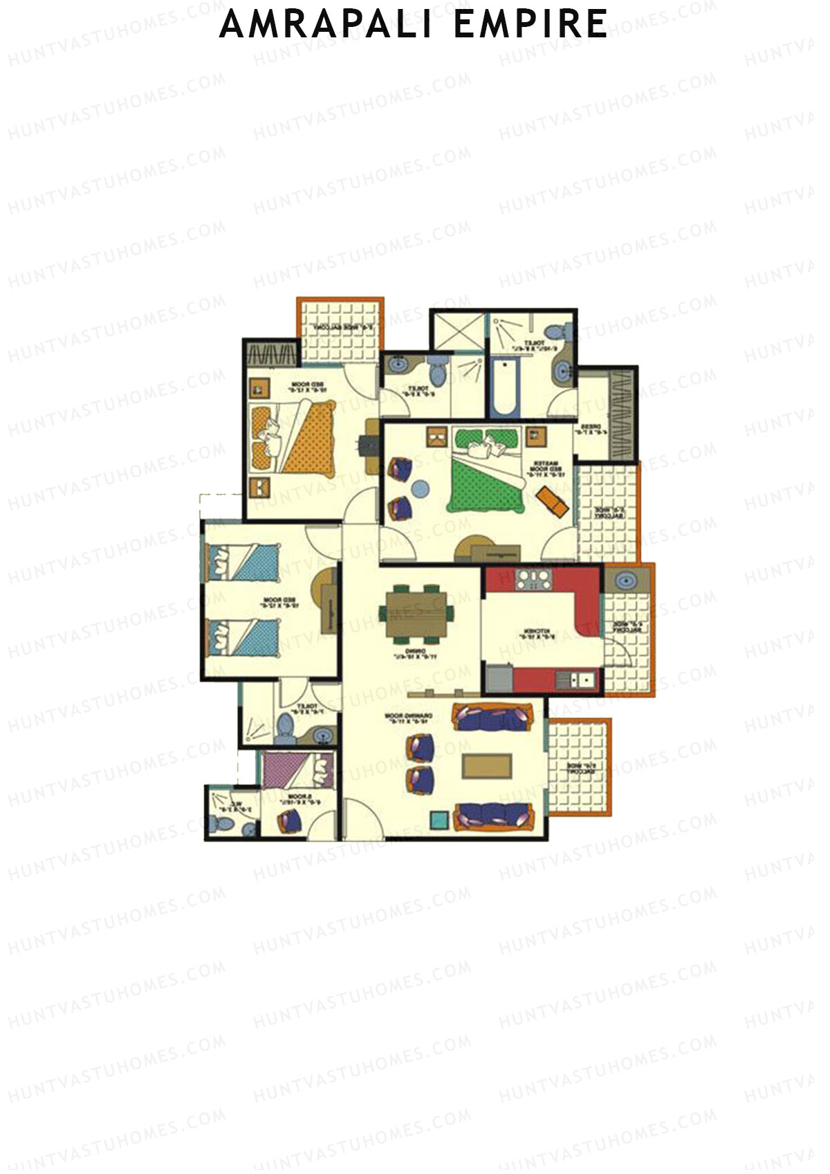 Amrapali Empire Block B Unit 1 Floor Plan