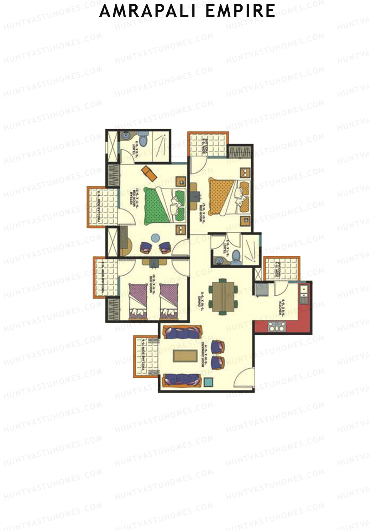 Amrapali Empire Block B Unit 2 Floor Plan