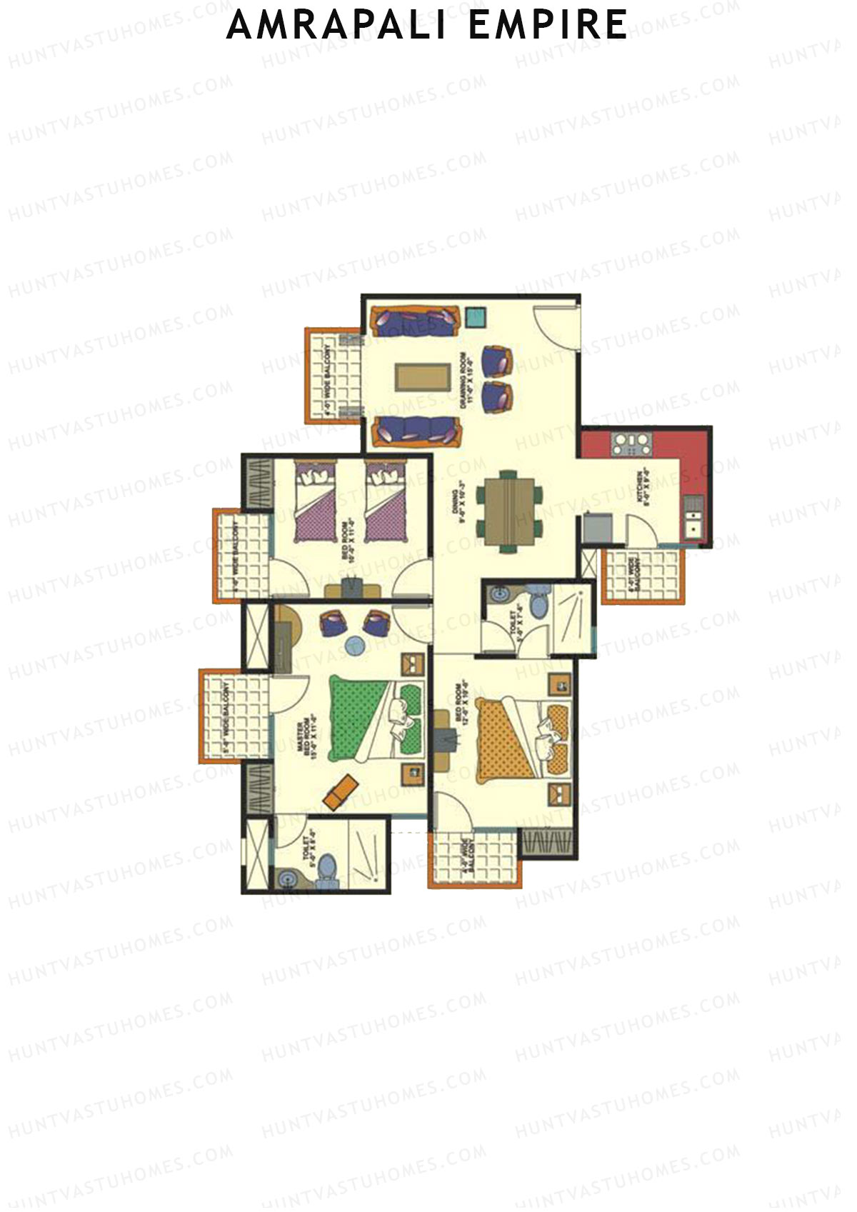 Amrapali Empire Block B Unit 4 Floor Plan